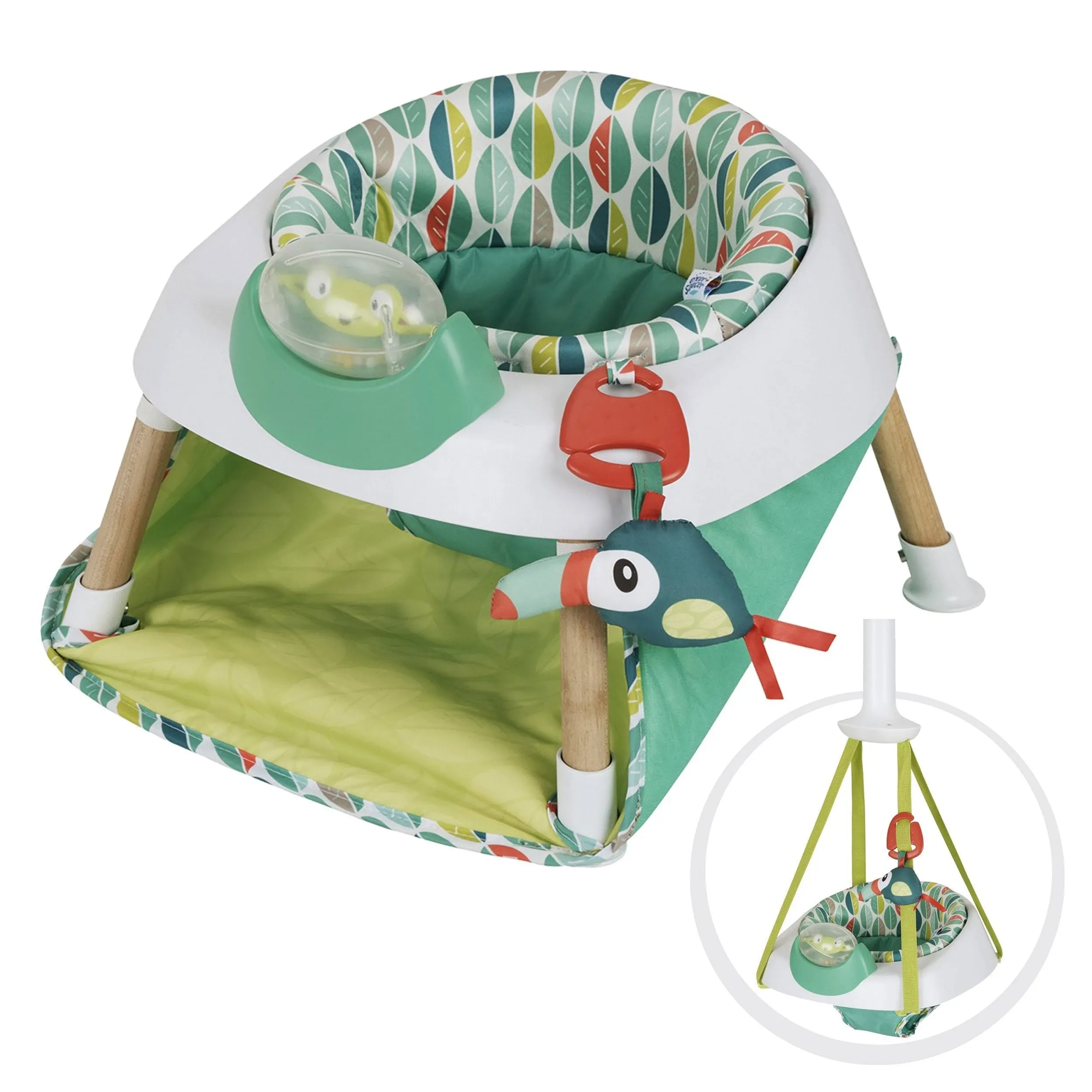 Evenflo ExerSaucer 2 In 1 Tiny Tropics Baby Activity Seat &amp; Doorway Play Jumper