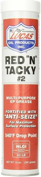 Lucas Oil 10005-30 Red N Tacky #2 Grease - 14.5oz. Cartridge 