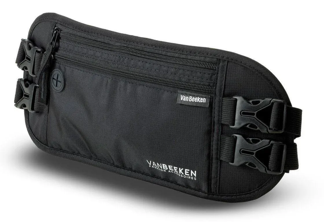 Money Belt for Travel by Van Beeken, Anti Theft Fanny Pack, Waist bag Passport Holder Travel Belt, RFID Travel Money Belt, Travel Wallet, Travel Pouch Under Clothes, Hidden Money Pouch for Men & WomenMoney Belt for Travel by Van Beeken, Anti Theft Fanny 