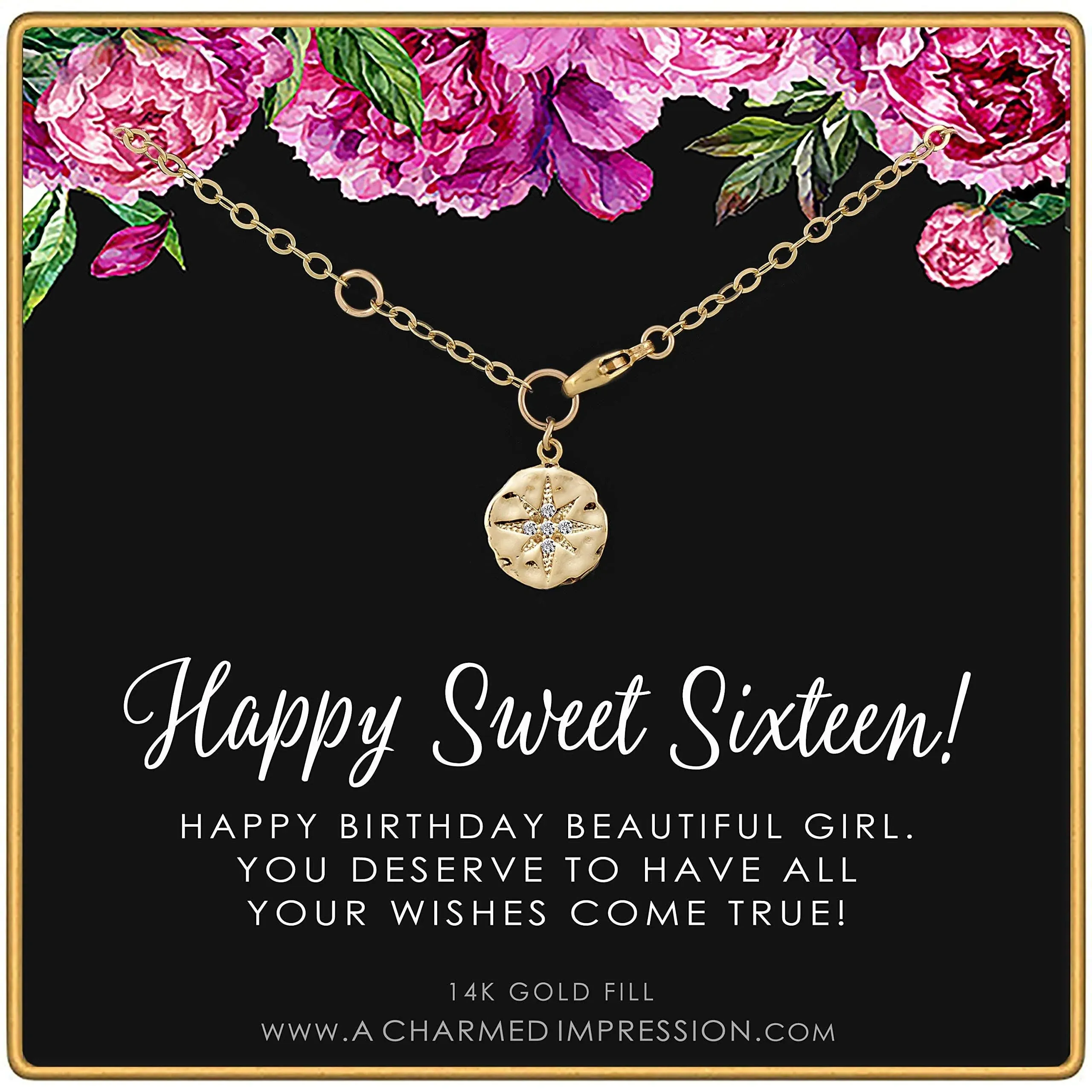 Sweet 16 • 16th Birthday Gifts for Teen Girls • Silver Bracelet • CZ Diamond Starburst Charm • Bracelets for Women • Sixteen Birthday Gift for Daughter Best Friend Girlfriend Granddaughter