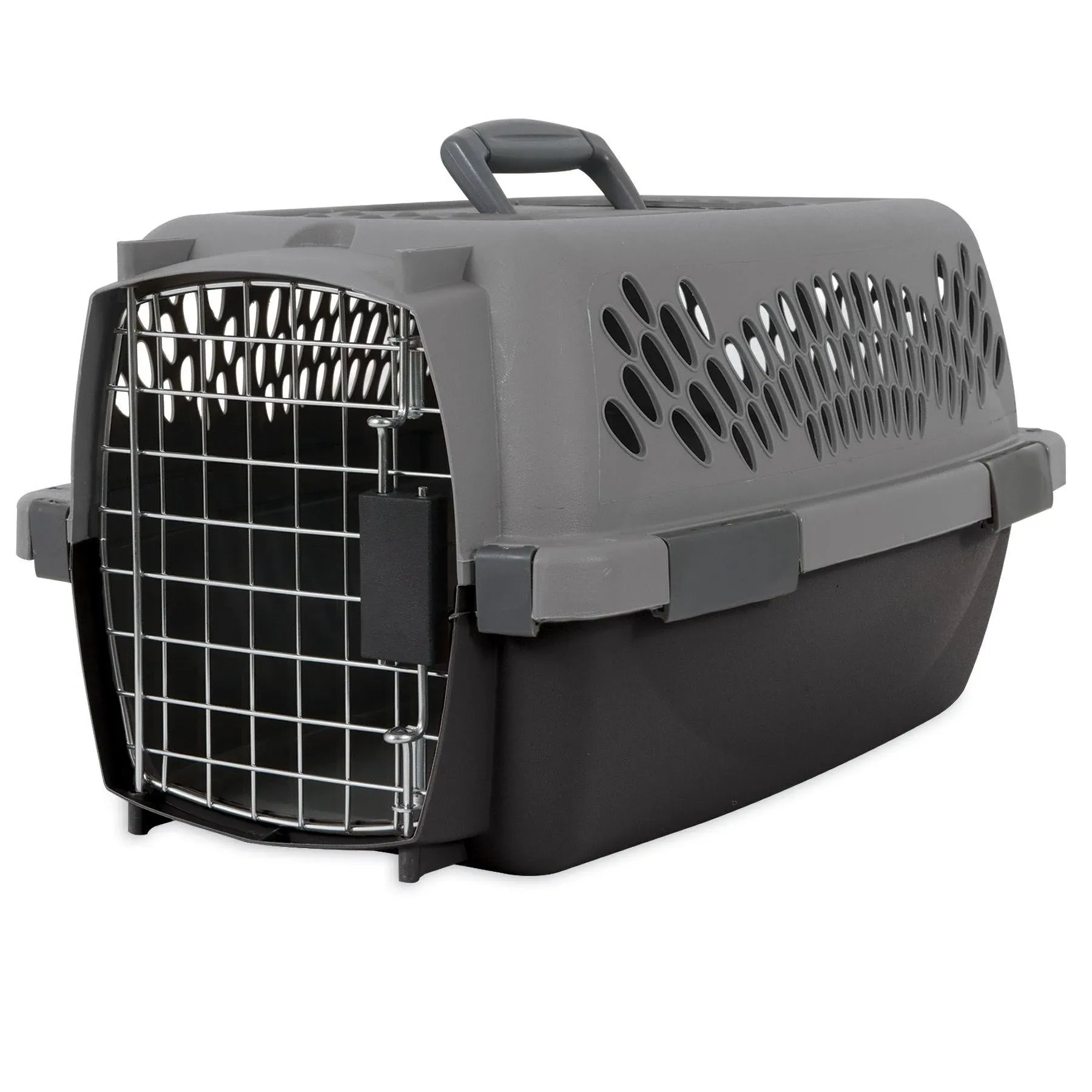 Aspen Pet Porter Heavy Duty Pet Carrier Storm Gray and Black