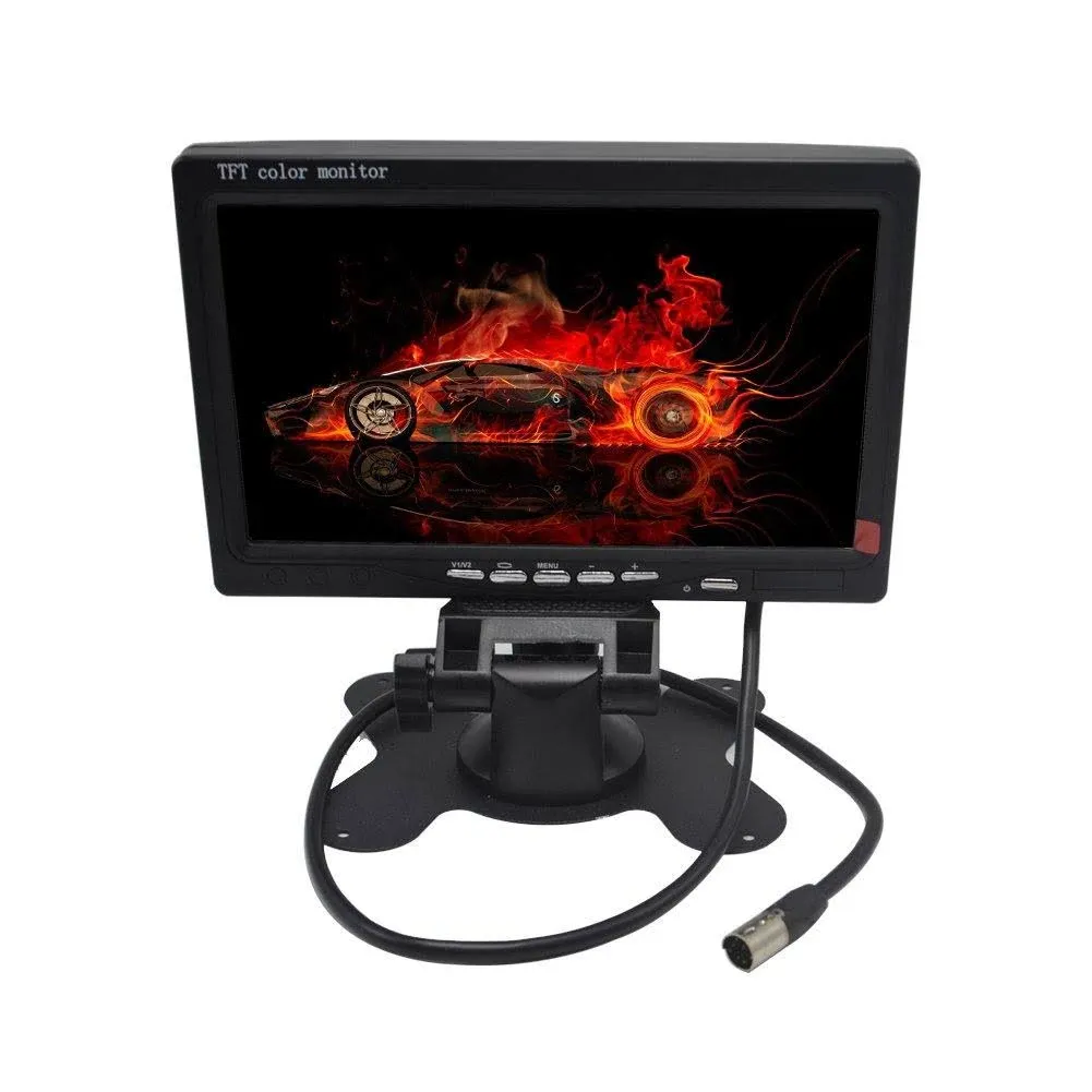 Padarsey 7 Inches TFT Color LCD Car Rear View Camera Monitor Support Rotating The Screen and 2 AV Inputs (7 Inch LCD Monitor)