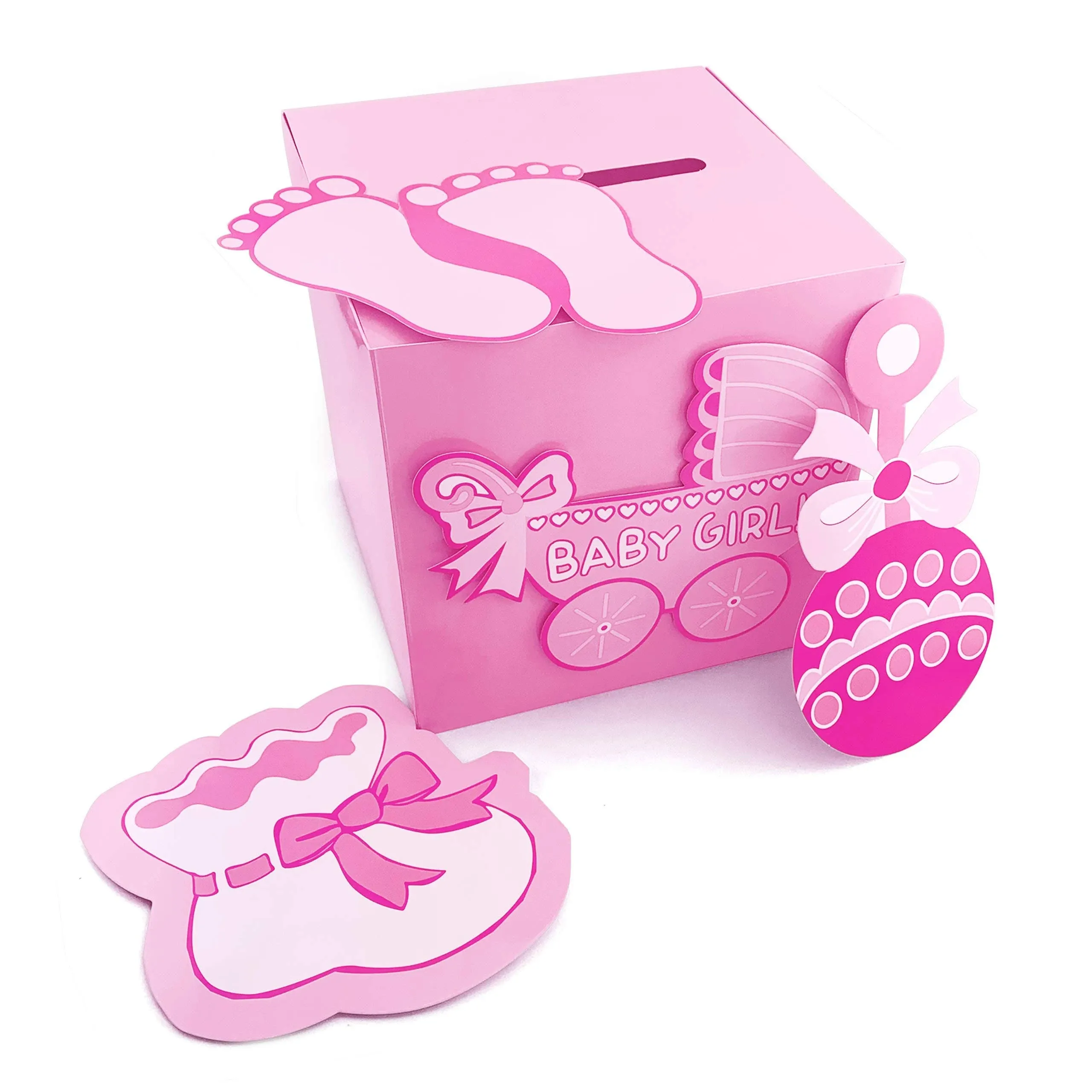 Adorox 3D Version Baby Shower Wishing Well Card Box Decoration (Girl)