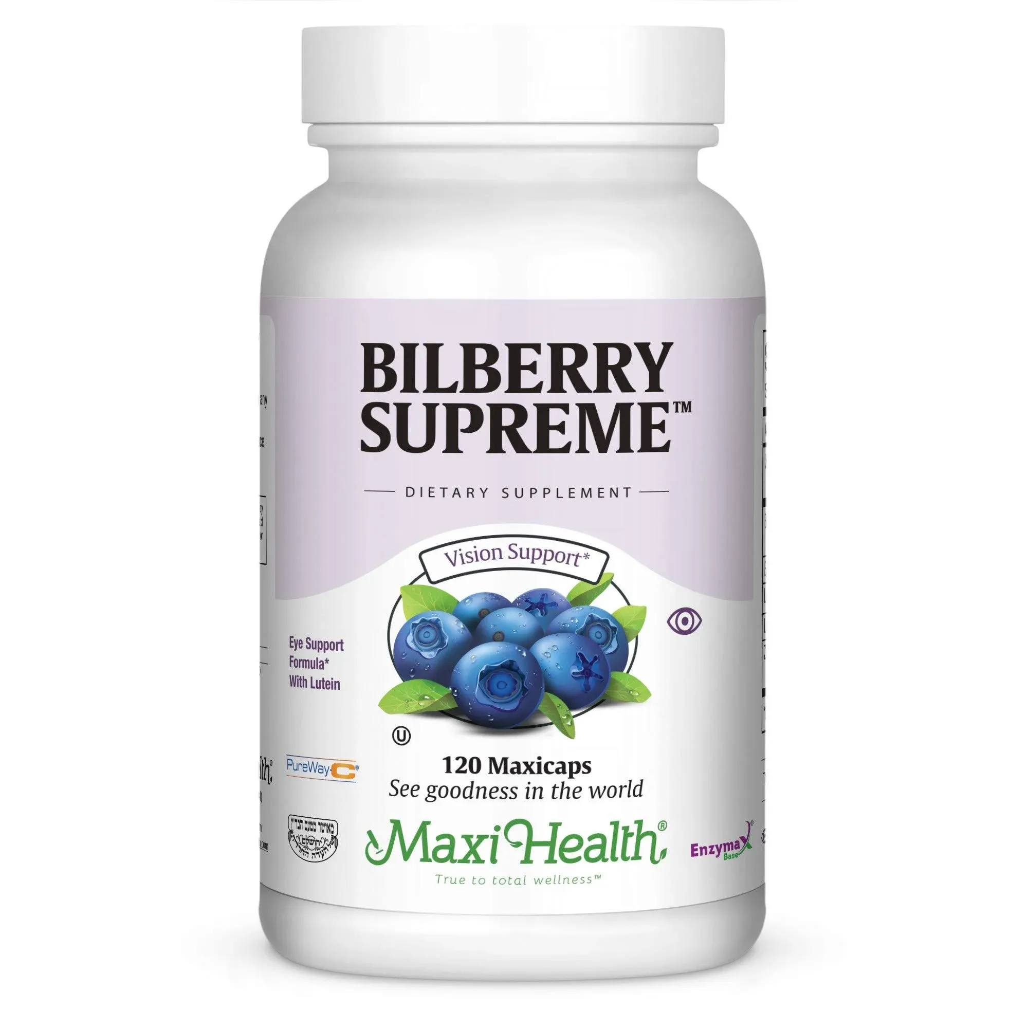 Maxi Health Bilberry Supreme with Eyebright and Lutein Eye Support Formula, 120