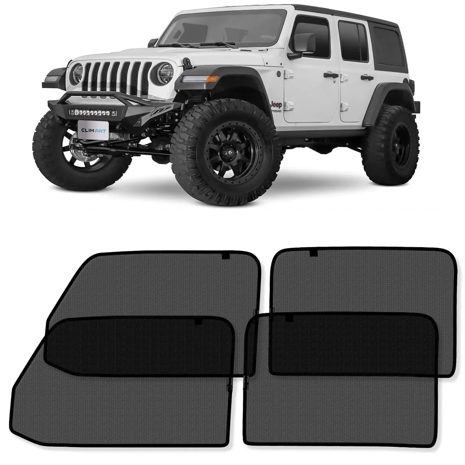 Clim ART Magnetic Car Window Sunshade for Jeep Wrangler JL (2018-2024)