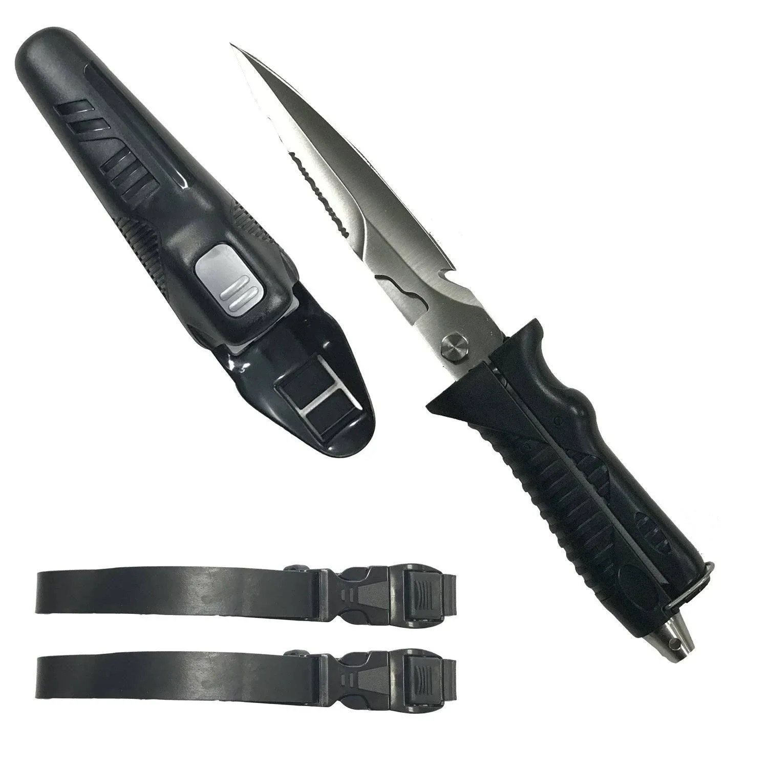 Scuba Choice 2 in 1 Dive Knife and Scissor with Sheath &amp; Straps