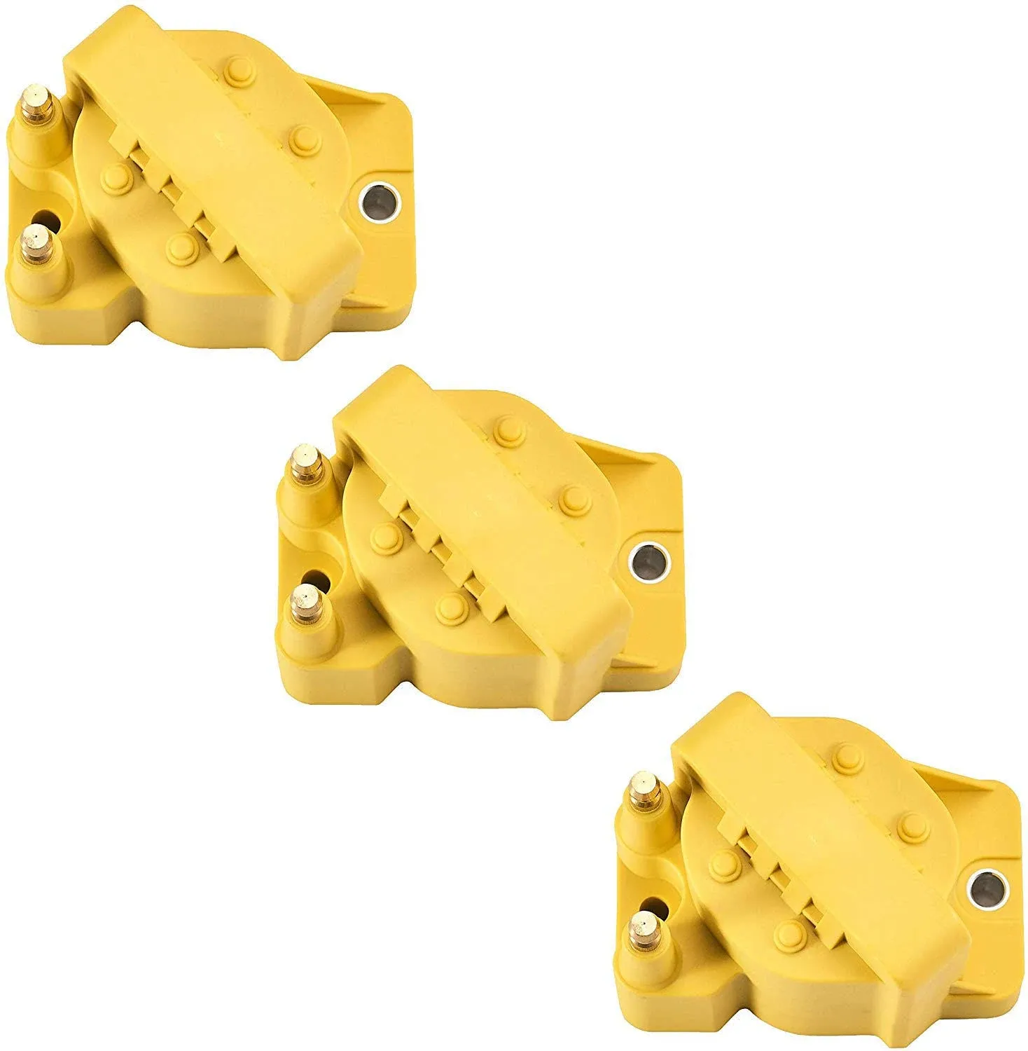 ENA Set of 3 Yellow Ignition Coil Pack Compatible with Buick Cadillac Chevy O...