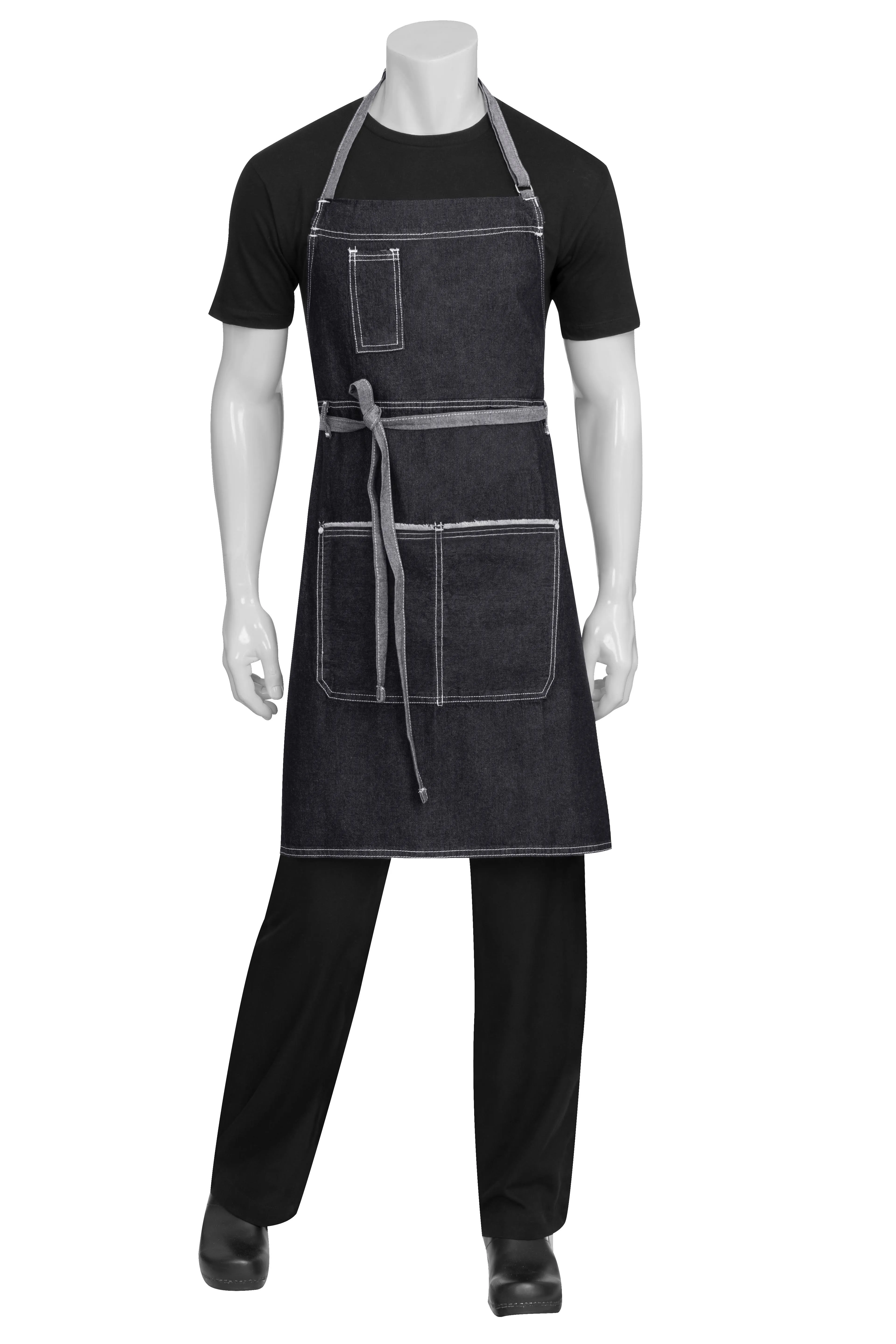 Chef Works Bronx Black Bib Apron