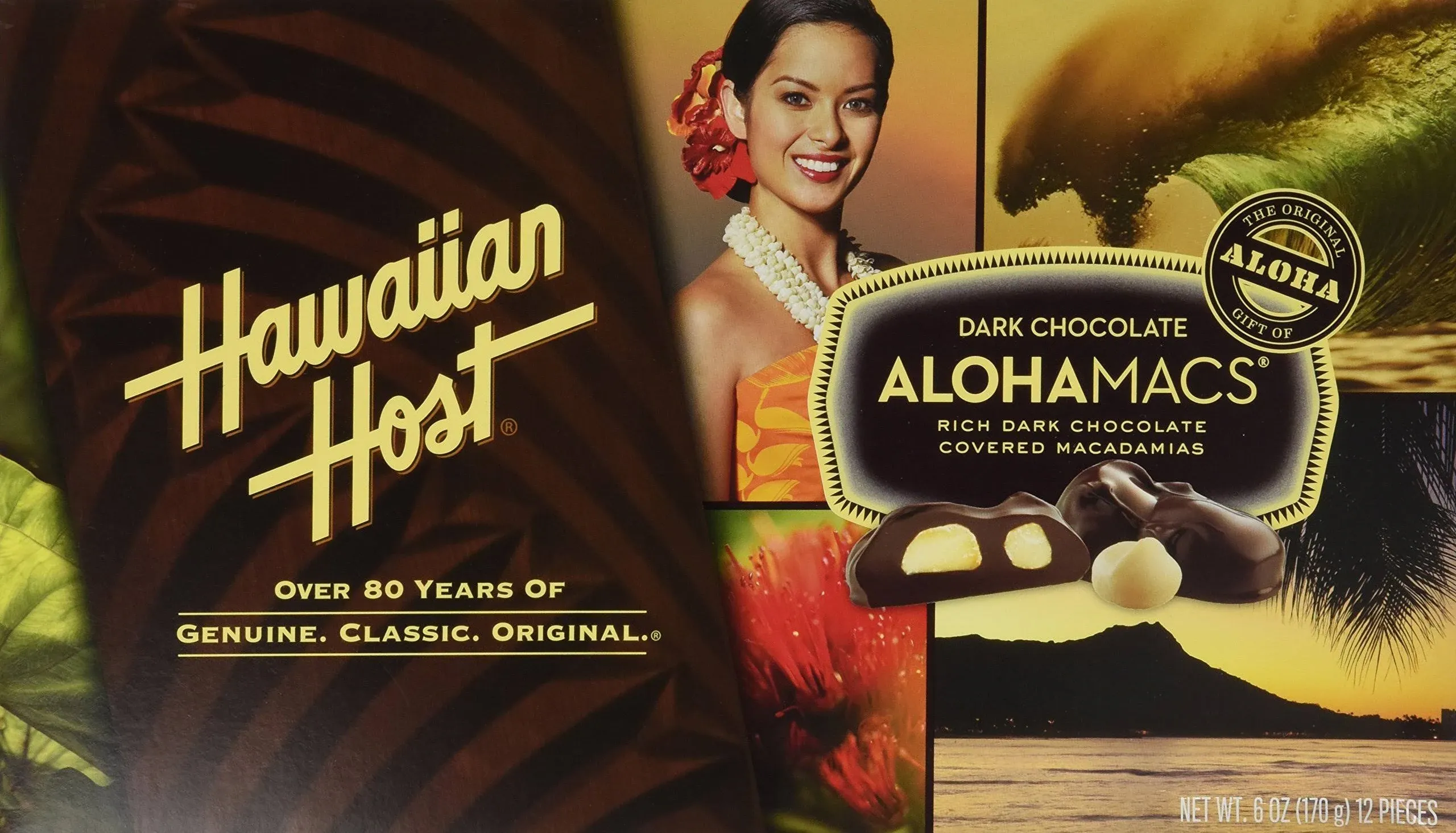 Hawaiian Host Alohamacs Dark Chocolate Covered Macadamia Nuts (1 Box)Hawaiian Host Alohamacs Dark Chocolate Covered Mac…