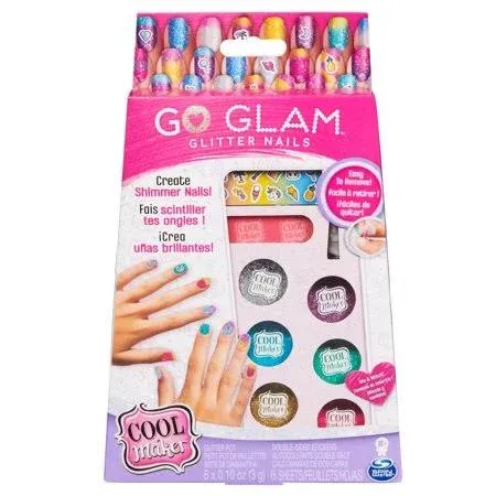 Cool Maker, GO Glam Glitter Nails DIY Activity Kit for 5 Manicures, for Kids Aged ...