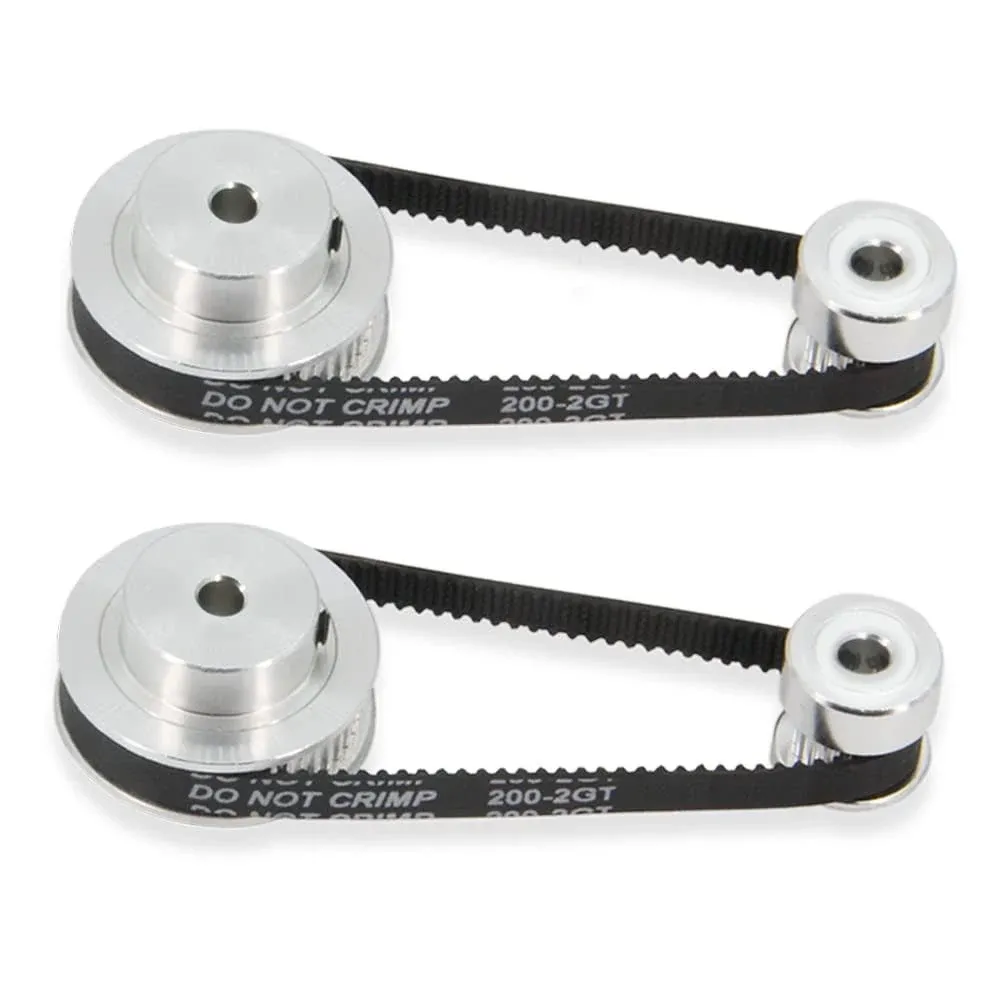 Zeberoxyz 2PCS Set GT2 Synchronous Wheel 20&60 Teeth 8mm Bore Aluminum Timing Pulley with 2PCS Length 200mm Width 6mm Belt (20-60T-8B-6)