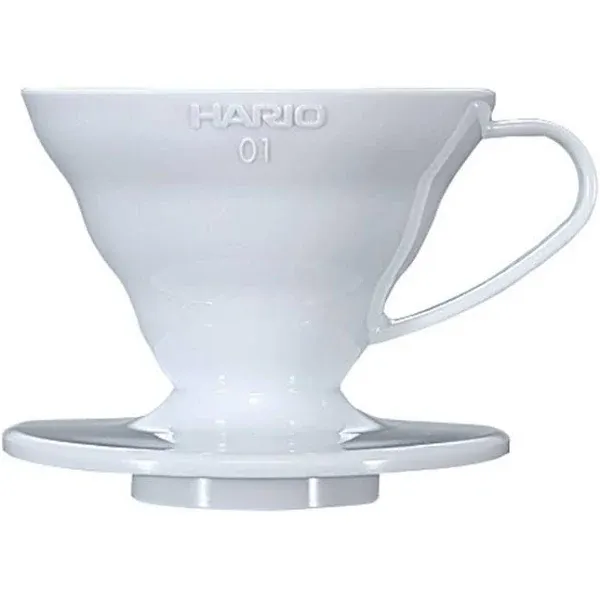 Hario V60 Plastic Coffee Dripper, Size 01, White