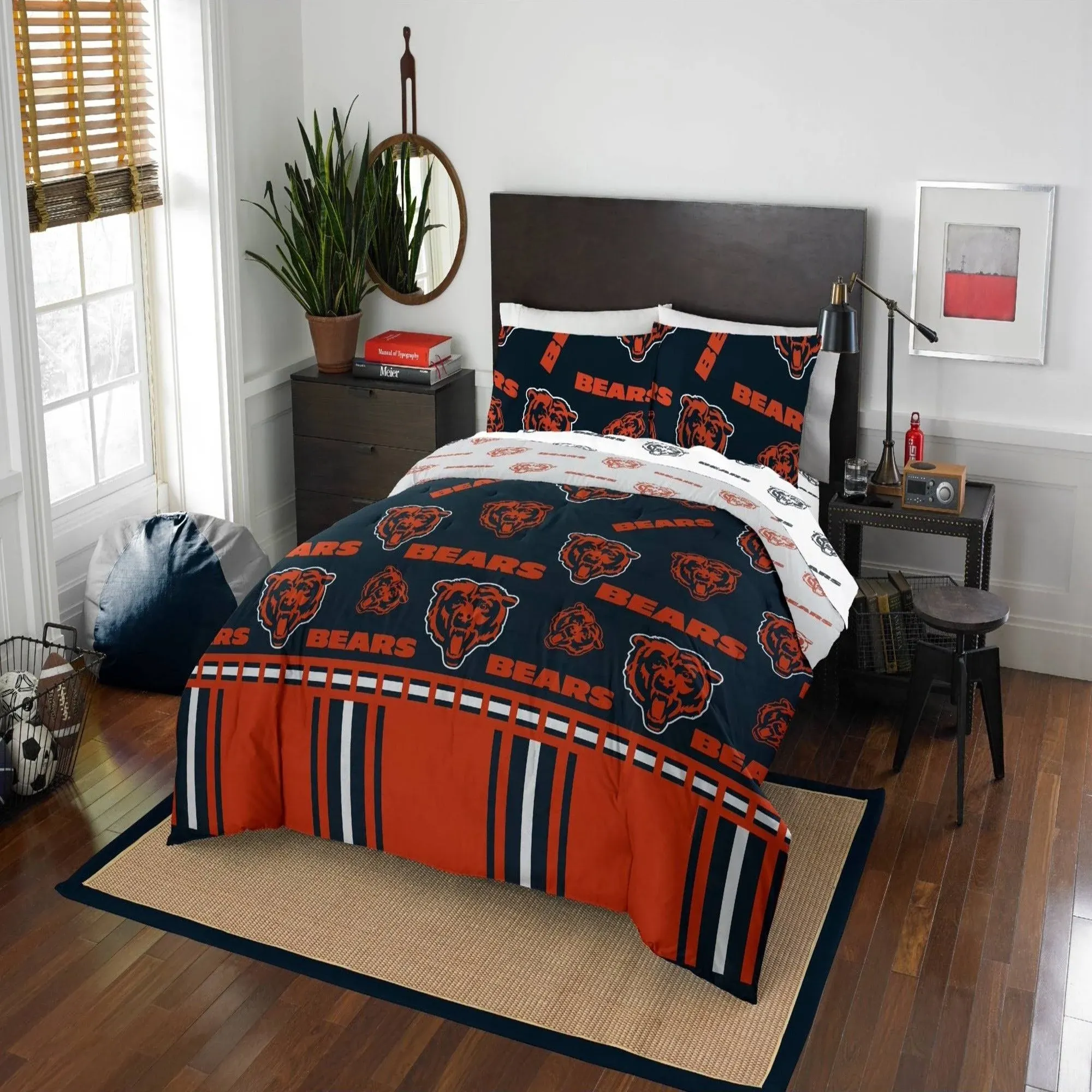 Northwest NFL Chicago Bears Unisex-Adult Bed in a Bag Set, Queen, Rotary