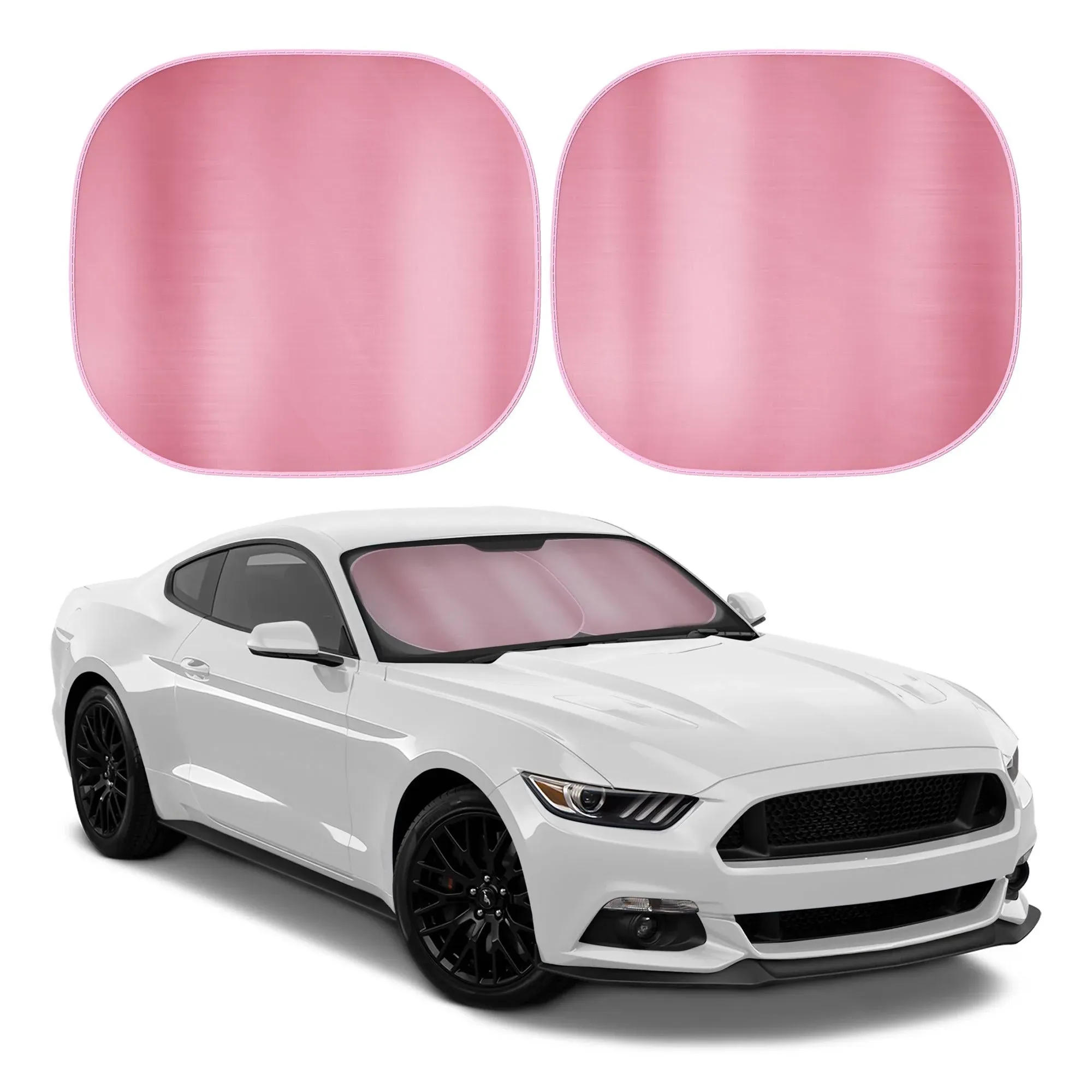  Metallic Pink Premium Reflective Polyester Pop Up Car Windshield Sun Shade