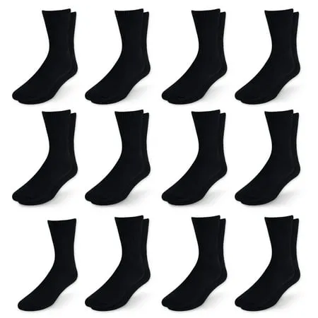 Men s Diabetic Cotton Crew Socks - Loose Fitting Non-Binding Top Circulatory Cushion Bottom White 6 Pairs 10-13