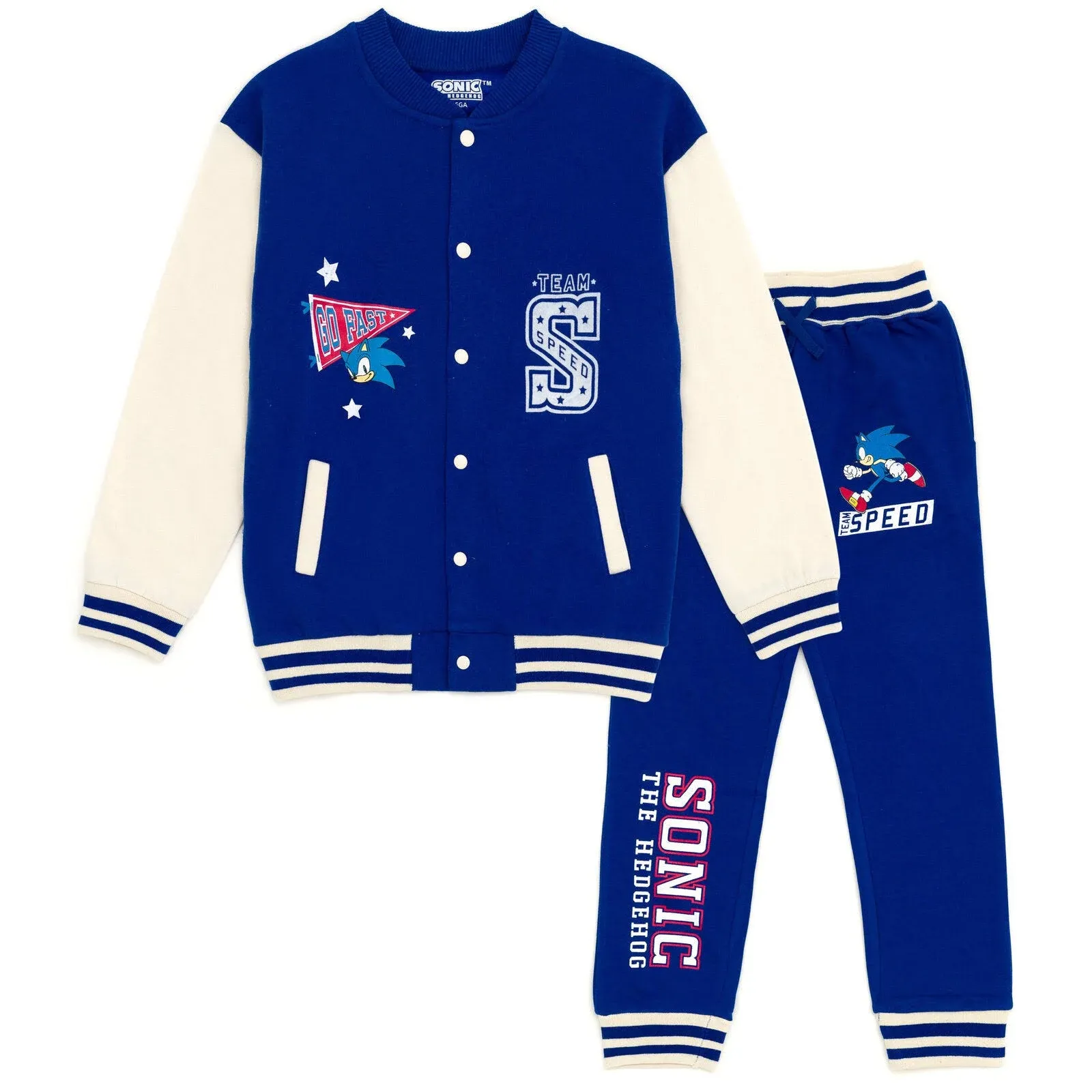 SEGA Sonic the Hedgehog Fleece Bomber Jacket and Jogger Pants