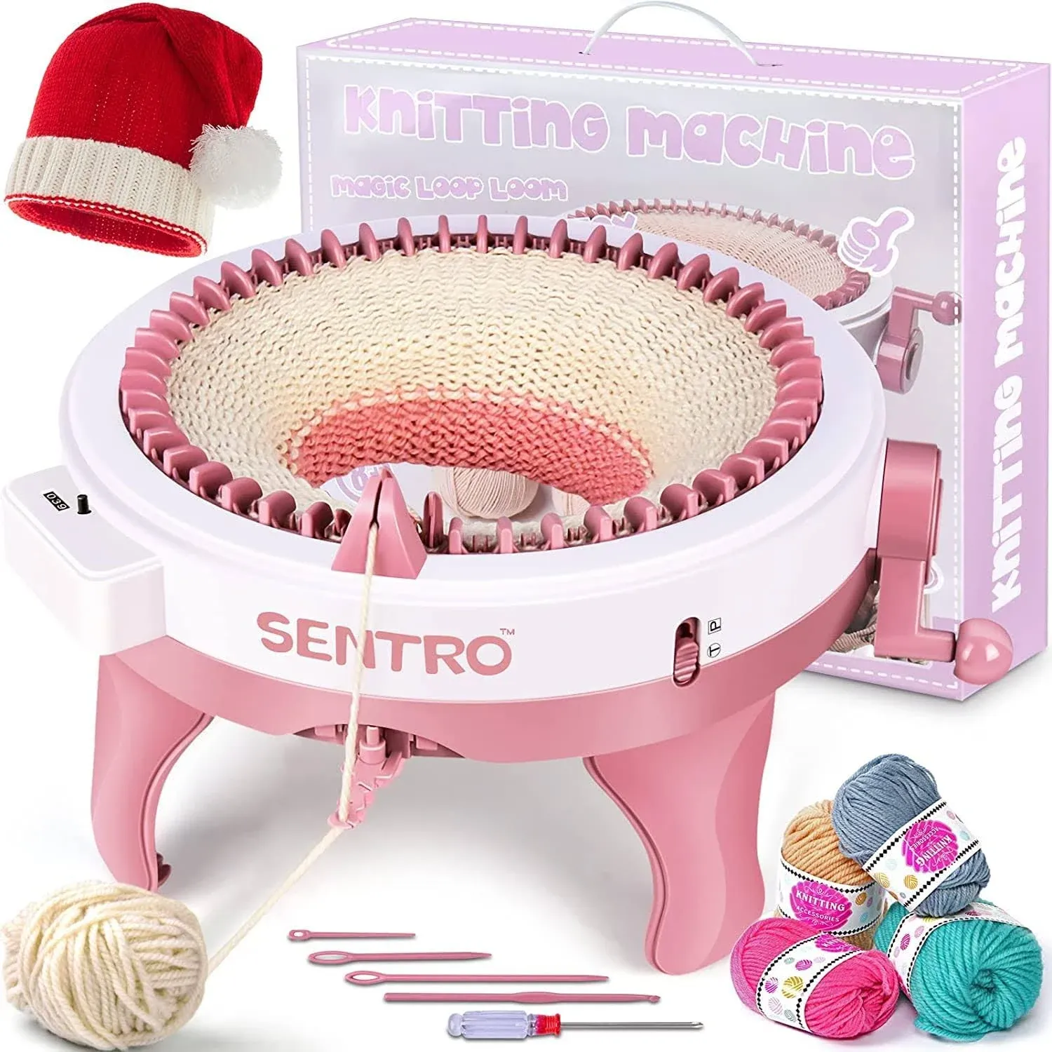 Knitting Machines, Sentro 48 Needle Knitting Machine Smart Weaving Round Loom ...