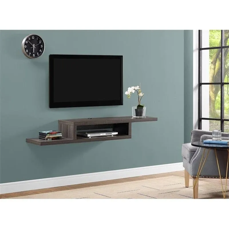 Martin Furniture IMAS360C Asymmetrical Floating Wall Mounted TV Console, Walnut