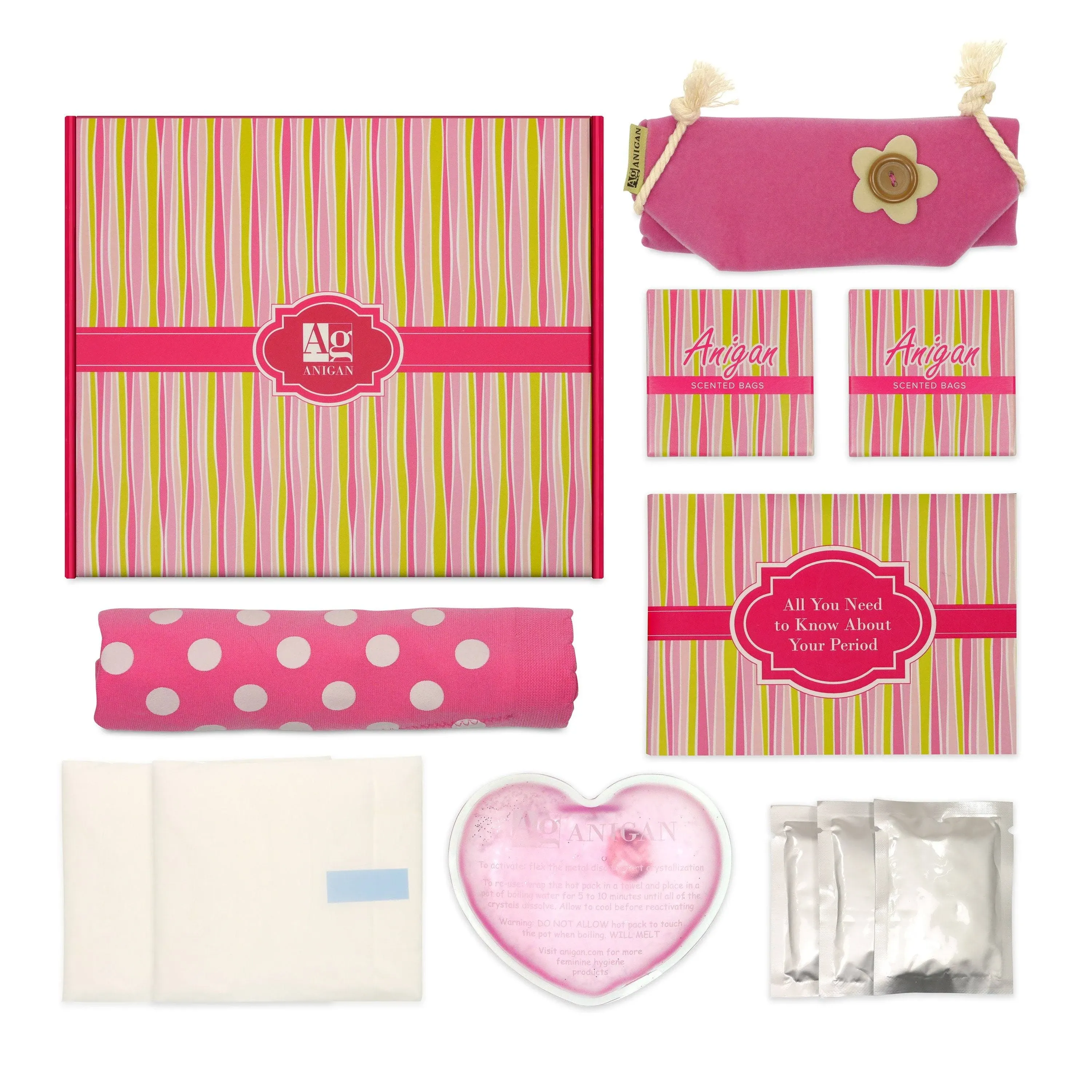 Anigan First Period Kit Pink Polka Dot (XS)