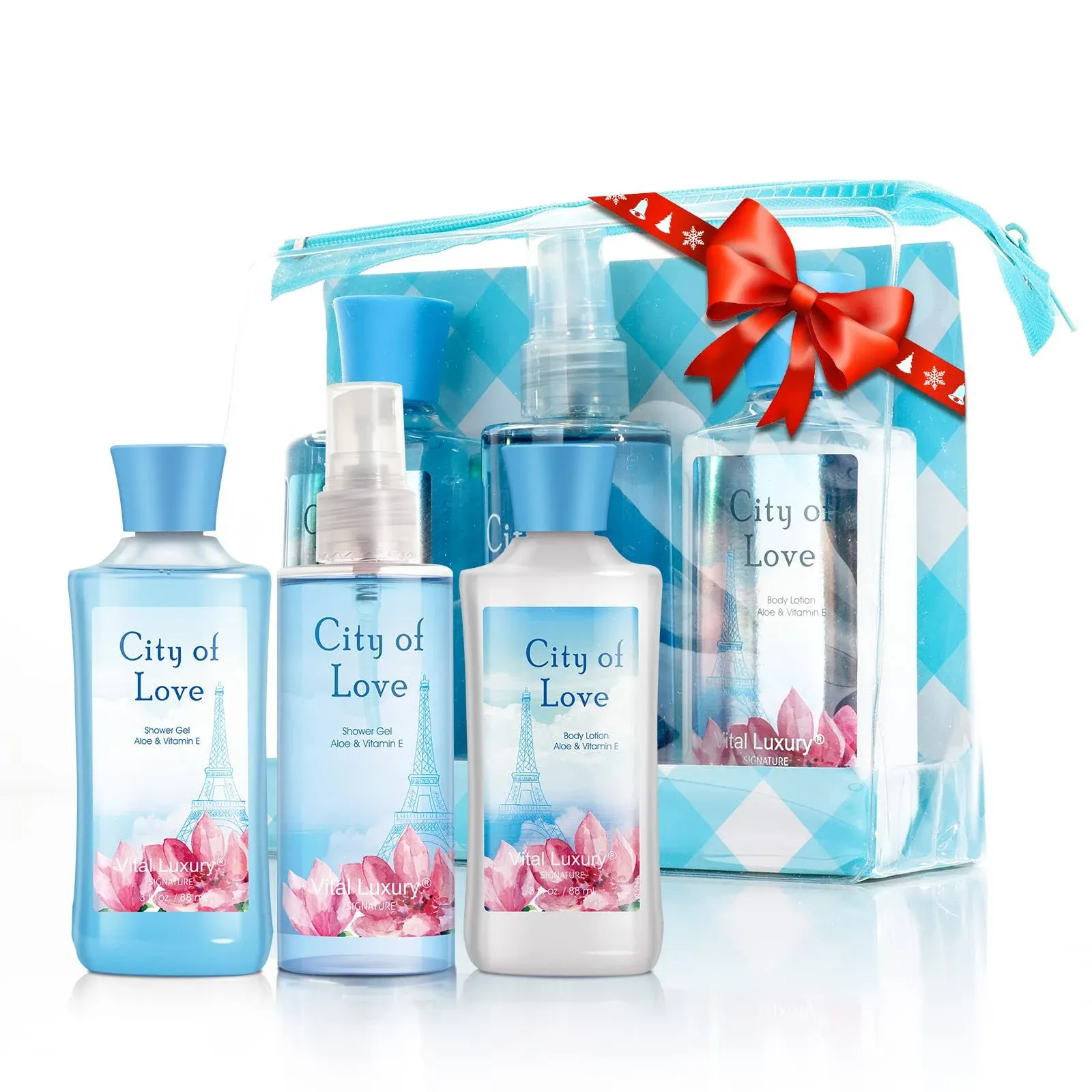 Vital Luxury Bath & Body Care Travel Set - Home Spa Set with Body Lotion, Shower ...