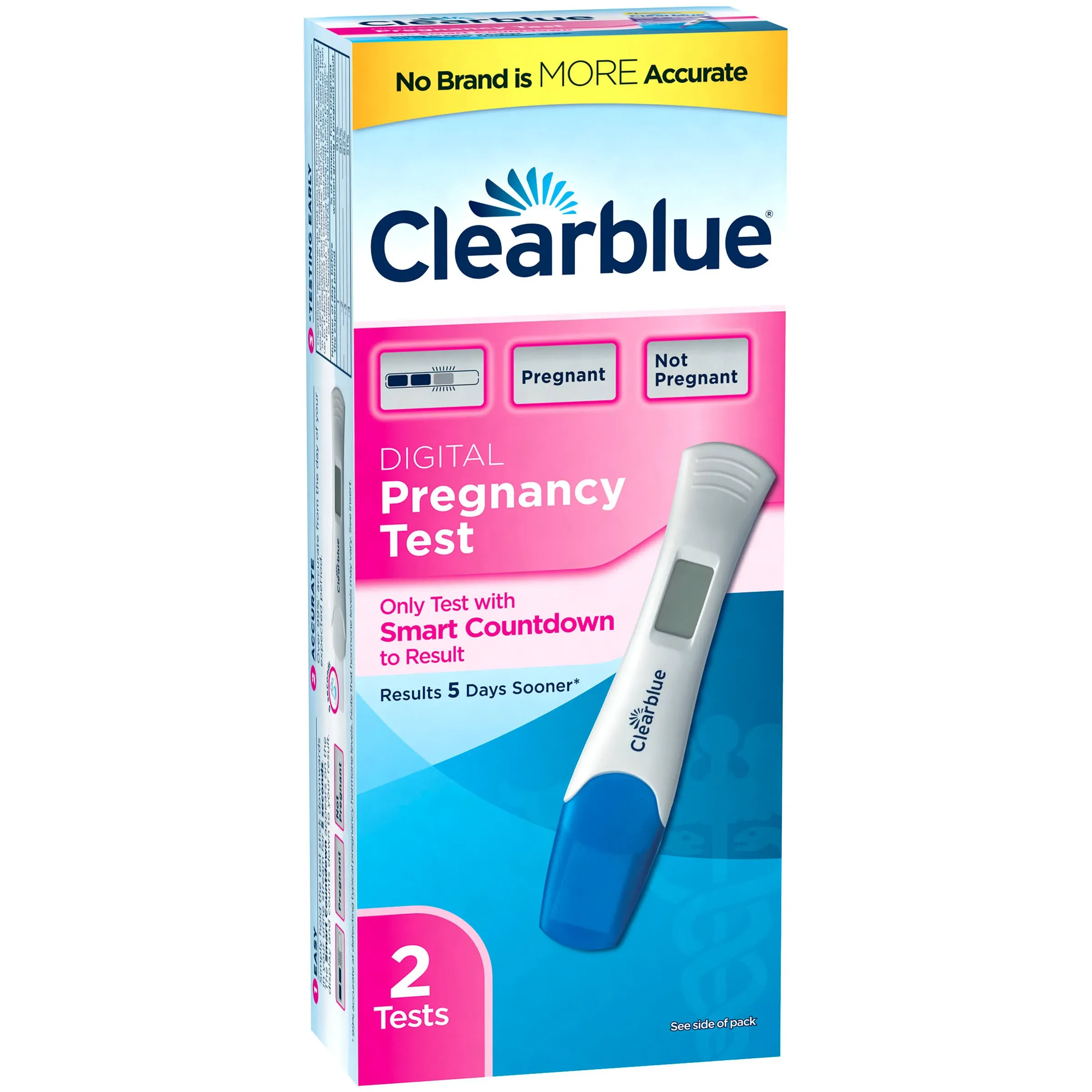 Clearblue Digital Pregnancy Test with Smart Countdown, 2 Count