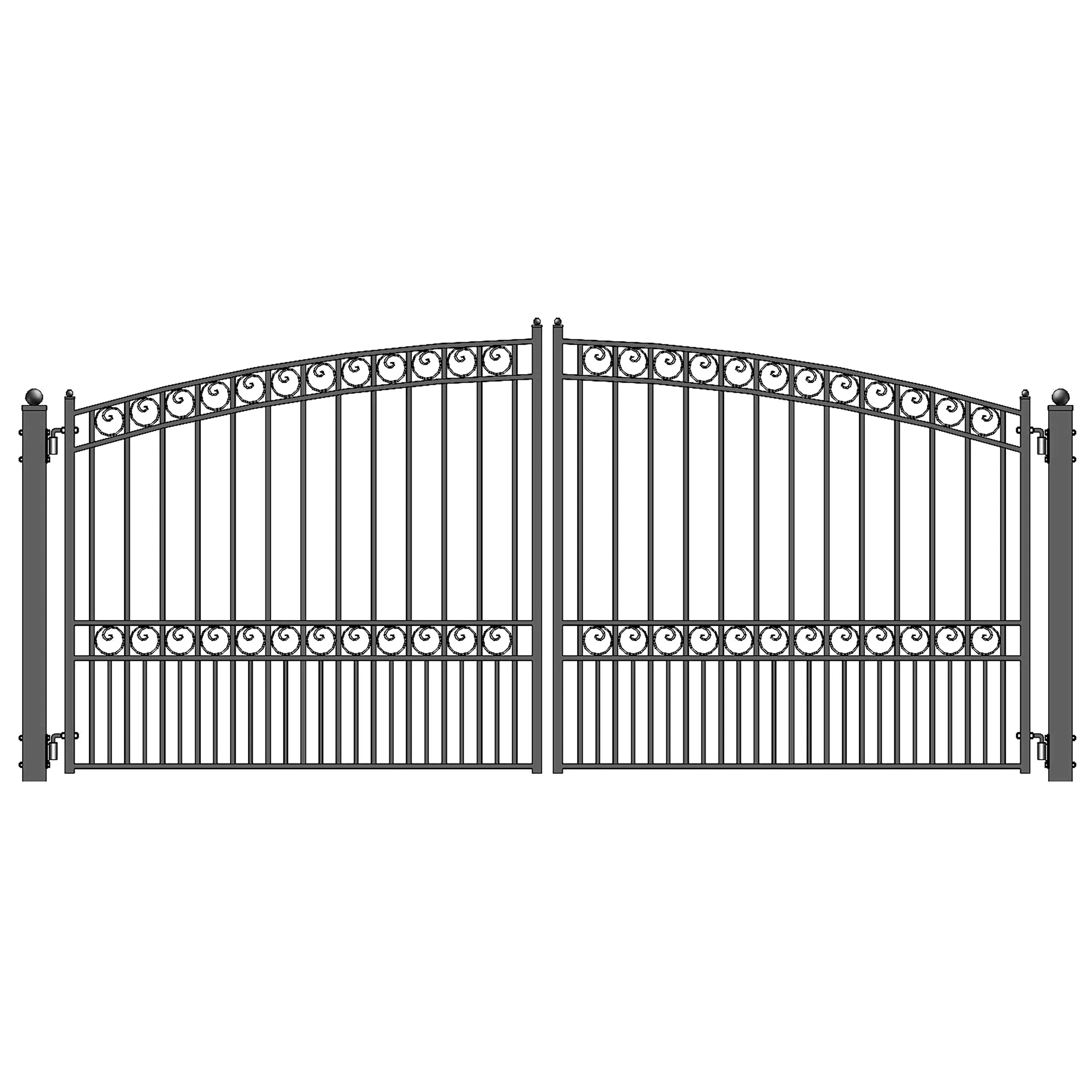 Aleko Steel Dual Swing Driveway Gate Paris Style