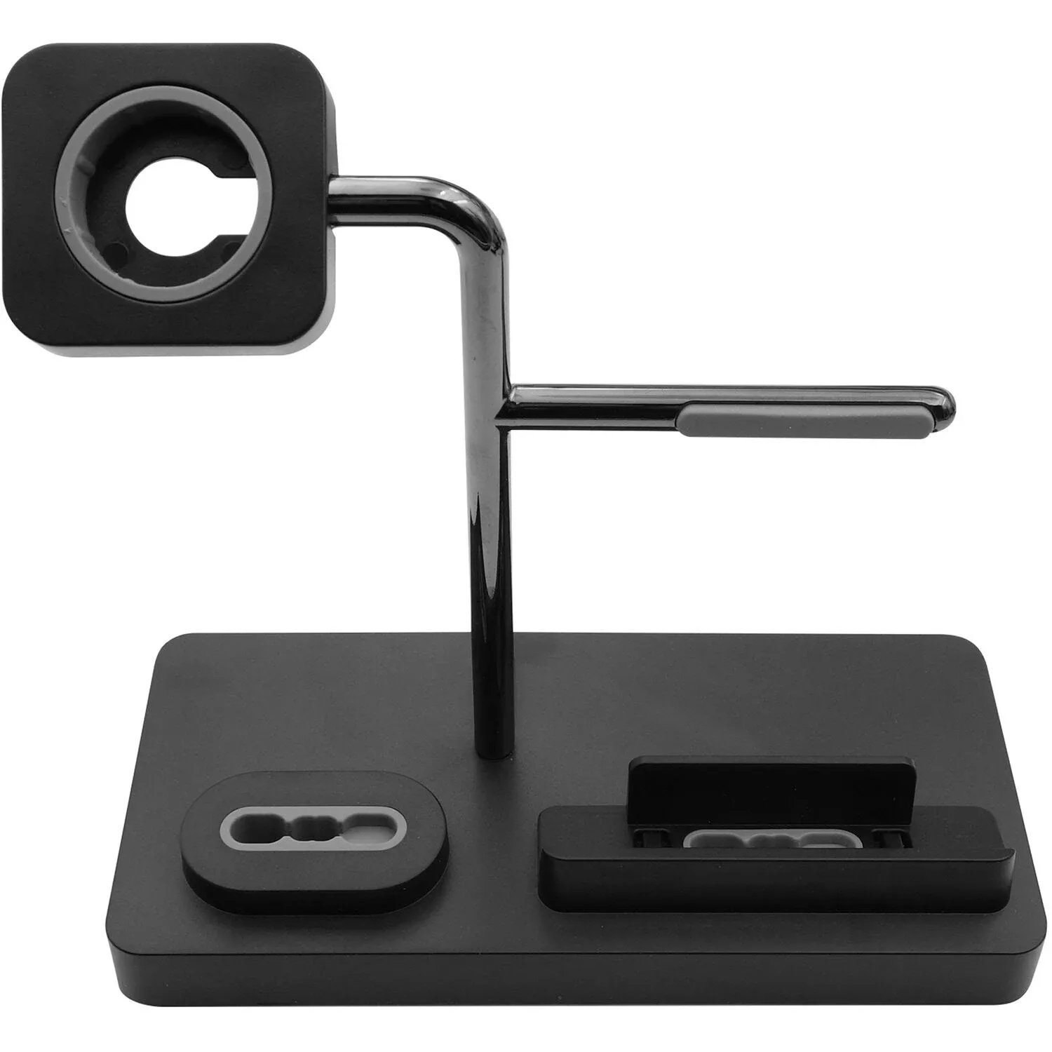 MacAlly - MWATCHSTAND3 - Macally 3-in-1 Apple Charging Stand for Apple Watch, iPhone and AirPods (MWATCHSTAND3) - Docking - iPhone, AirPods, Smartwatch - Charging Capability - Black