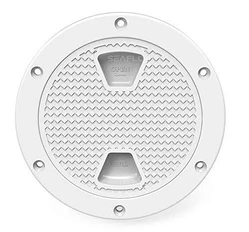 Sea Flo 4" - 8" White Circular Non Slip Inspection Hatch w/Detachable Cover