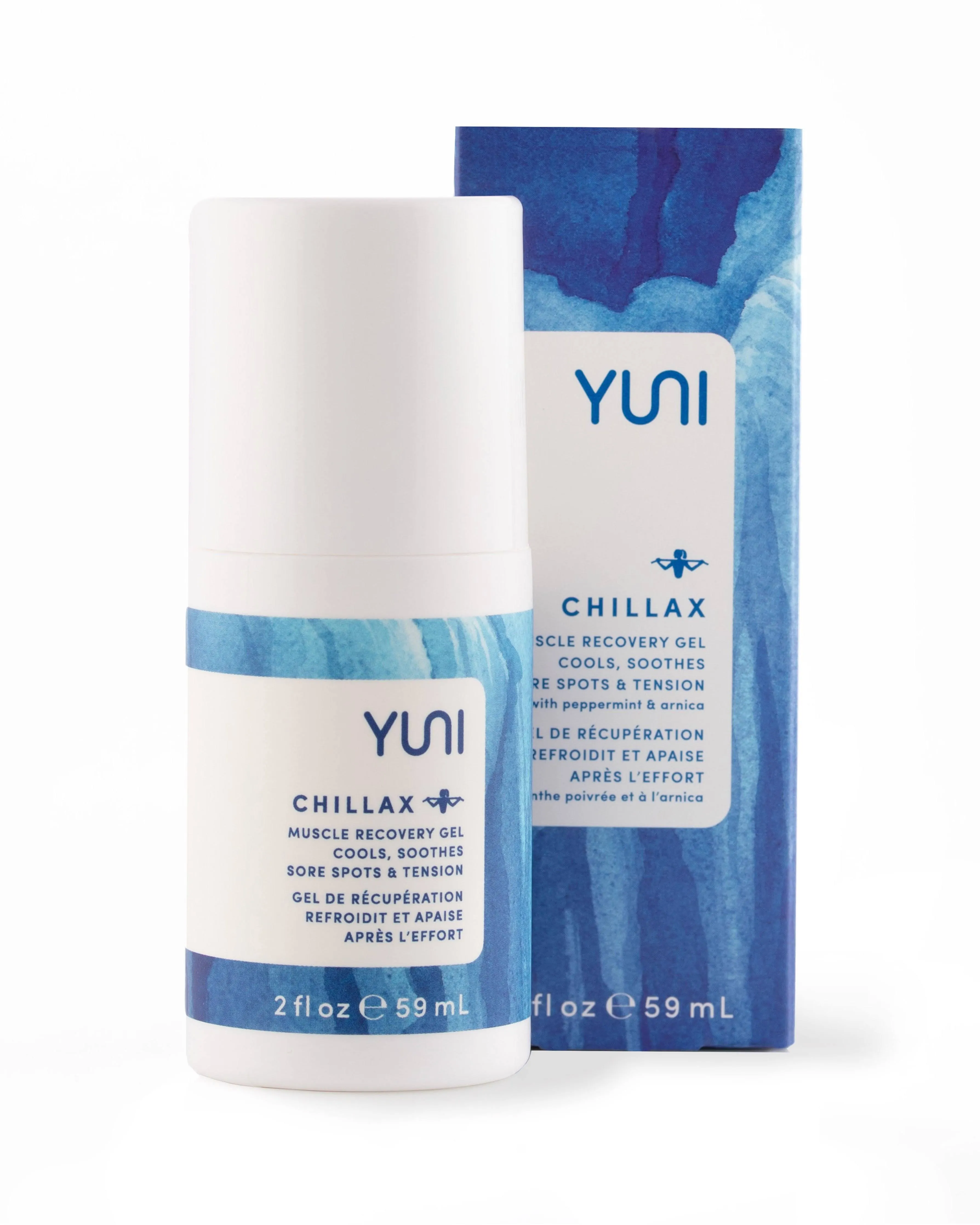 YUNI Chillax Sport Recovery Roll-On Gel Cool &amp; Soothe Muscle 2 fl oz