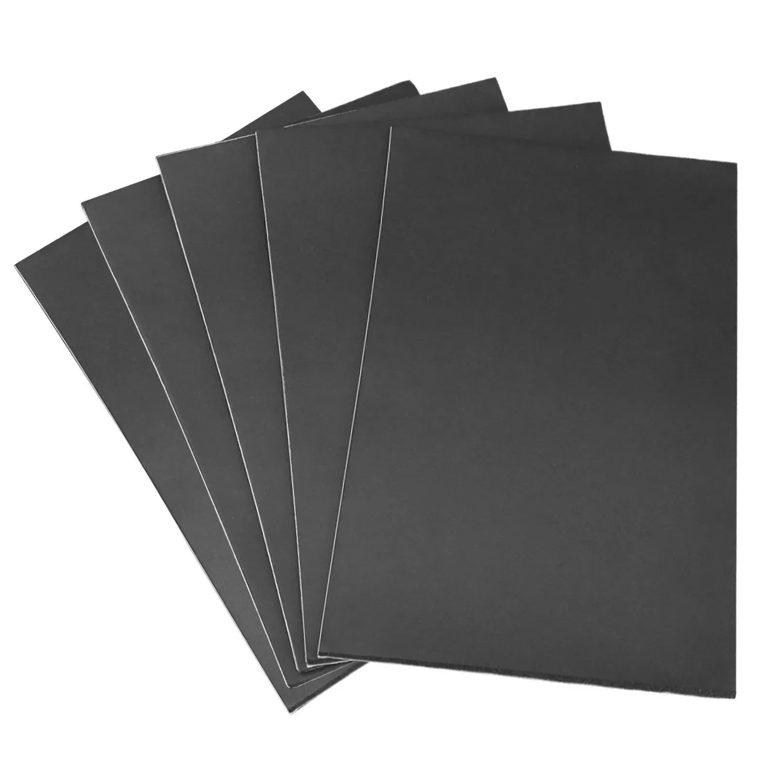 Black Foam Sheet Self Adhesive Rubber Padding Neoprene Sponge Rubber Mat Padding Foam Rubber Sheet Insulation Rubber Foam Sheet (12" x 8" x 1/8", 5 Pcs)