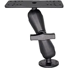 Aluminum Fish Finder Mount with 1.5" / C Size Ball, Medium Arm Marine Electronic/Depth Finder Mount for Boat, High Salt Water Resistant, Compatible with Garmin, Lowrance and More