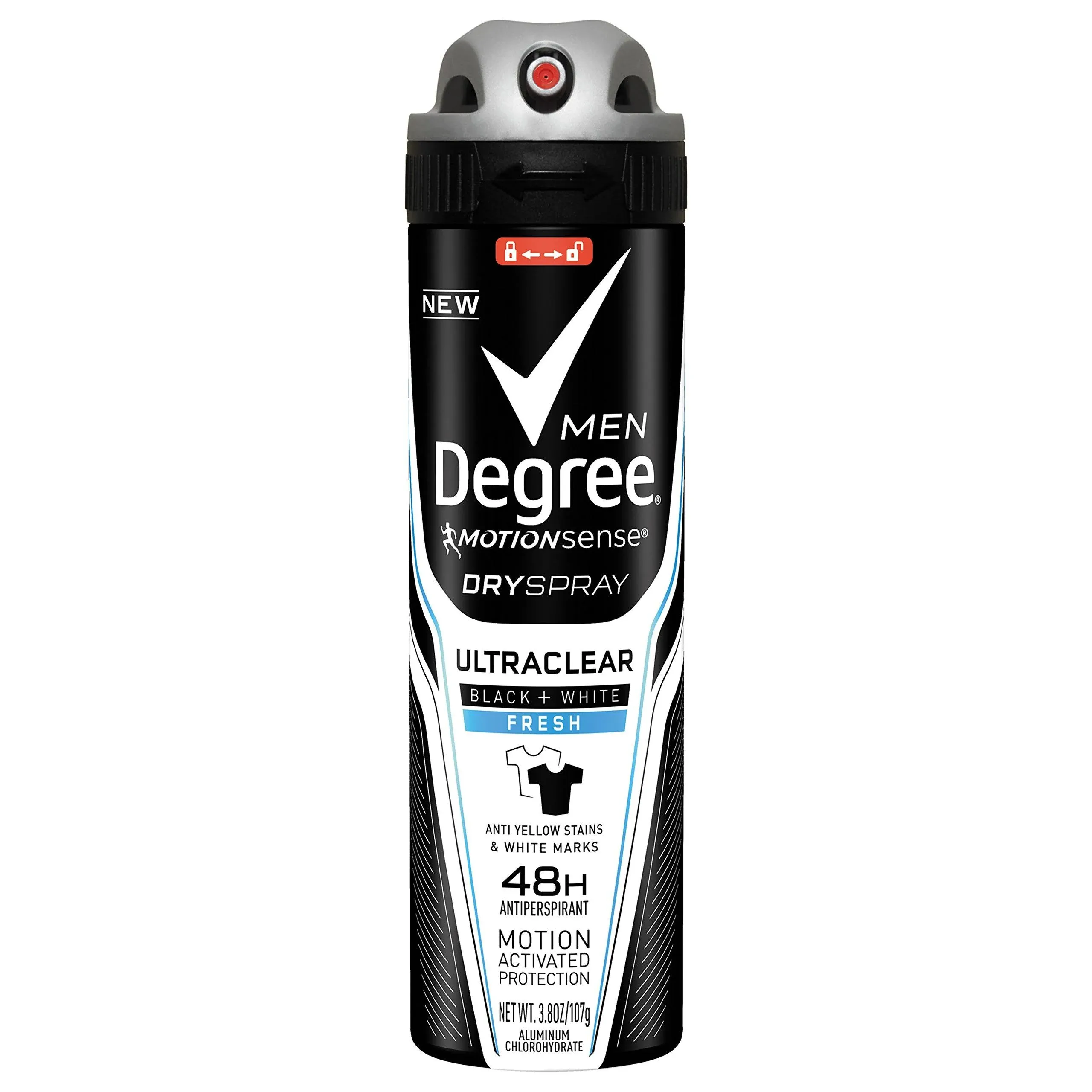 Degree Men Ultra Clear Antiperspirant Deodorant Dry Spray, Black + White - 3.8 oz bottle