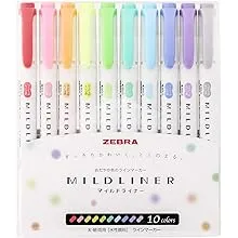 Zebra highlight pen penile mild liner 10 color set WKT7-10C