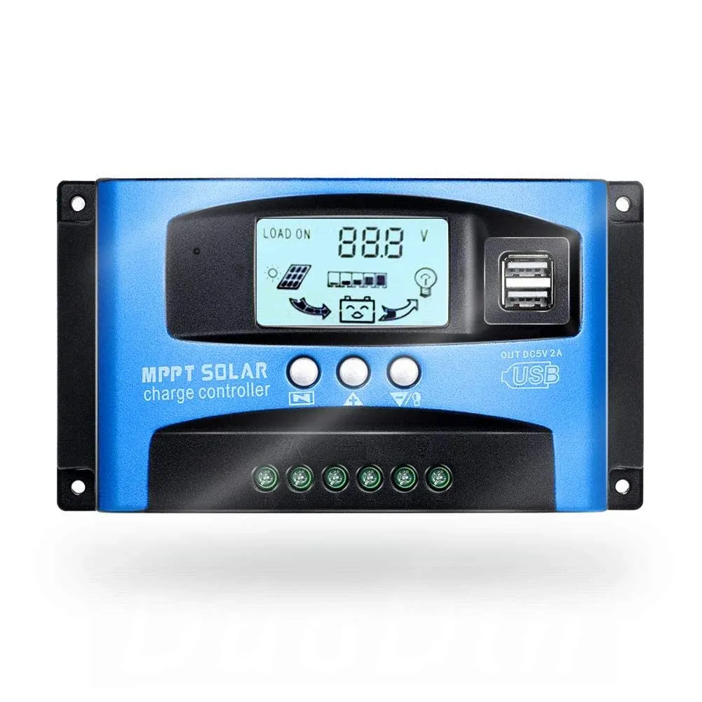 100A MPPT Solar Charge Controller 12V 24V w/LCD Display Dual USB WIFI Regulator