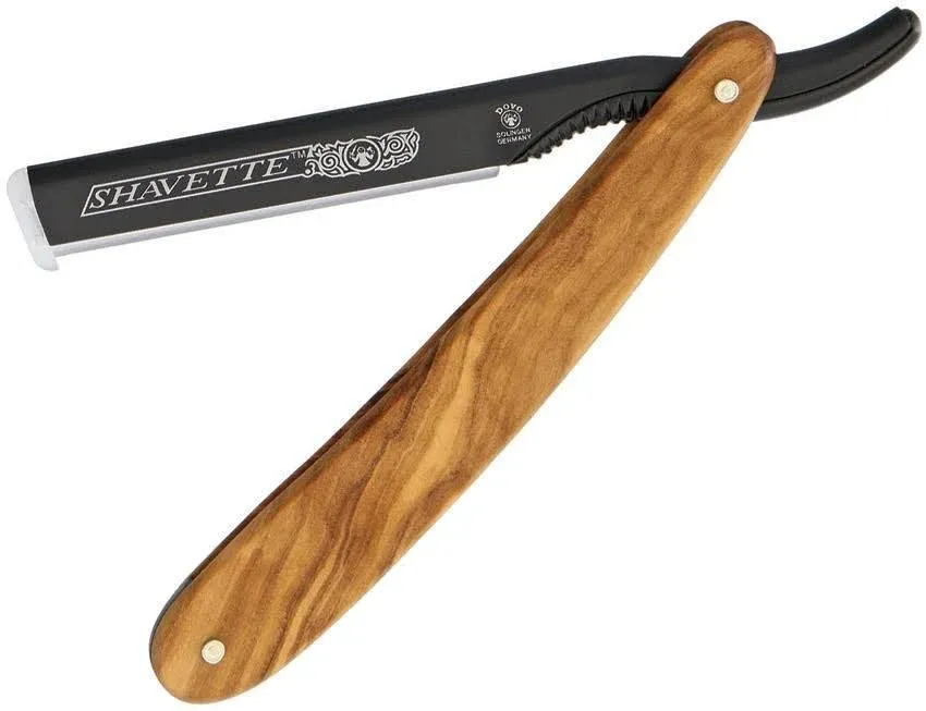 DOVO Shavette with Olivewood Handle