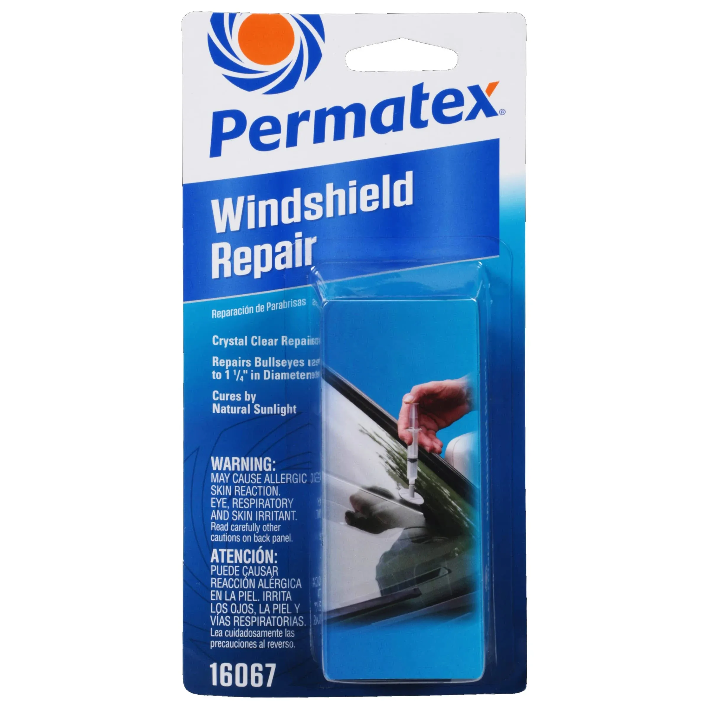 Permatex 16067 Bullseye Windshield Repair Kit, .025 oz. Syringe, .025 Ounce Syringe , White