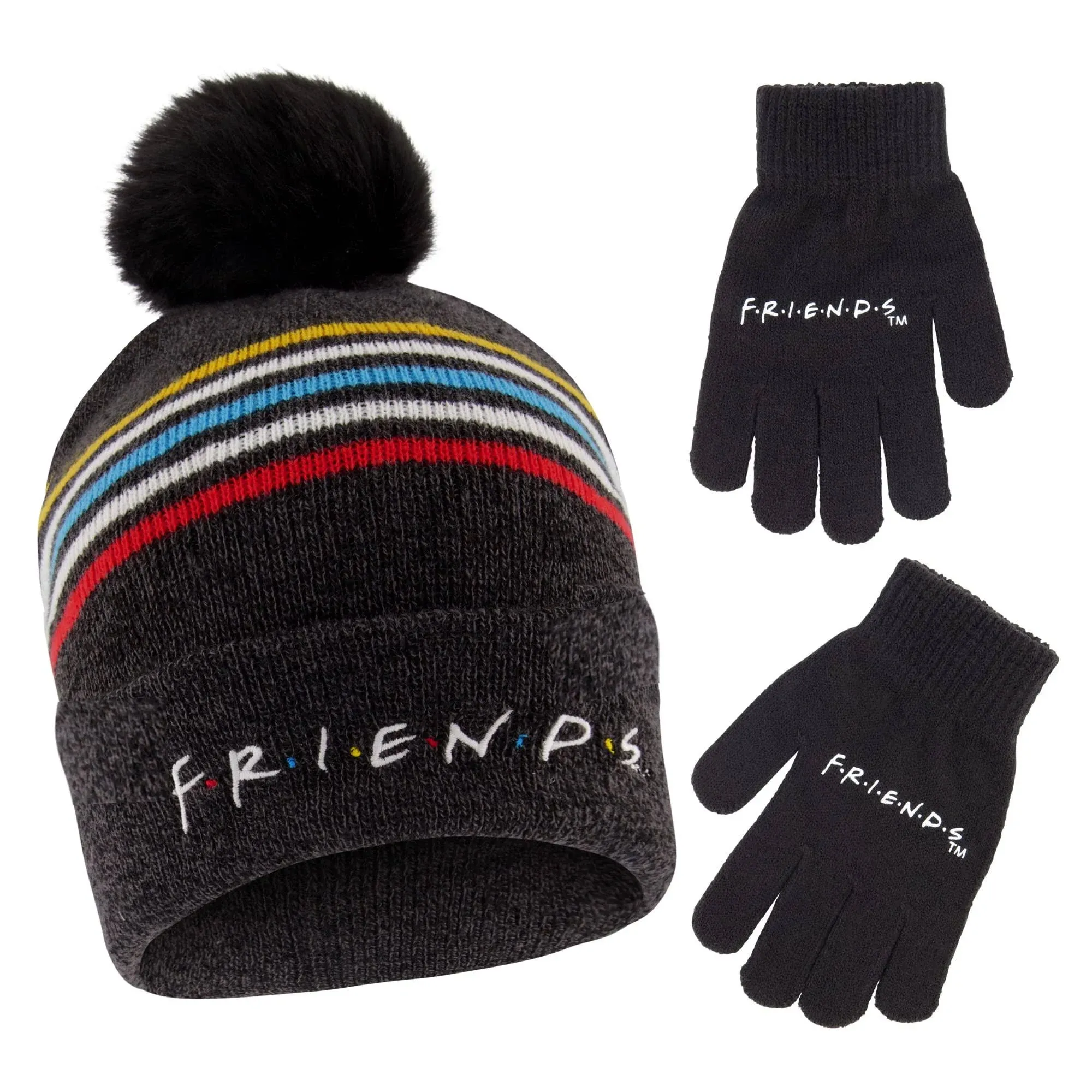 Warner Bros. Boys and Girls Winter Hat, Kids Gloves Set, Friends Beanie For Ages 4-7