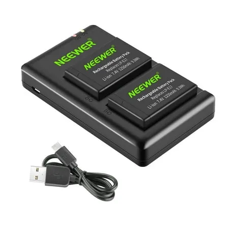 Neewer LP-E17 Battery 2-Pack with Dual USB Charger