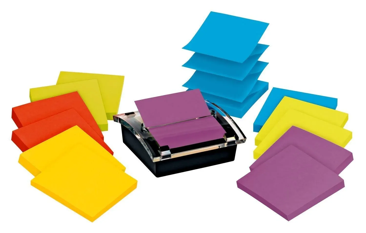 Post-it Sheet Super Sticky Note and Dispenser Value Pack, 3 in x 3 in, 12 Pads, Assorted Colors (DS330-SSVA)