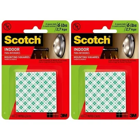 Scotch-Mount Indoor Double-Sided Mounting Squares