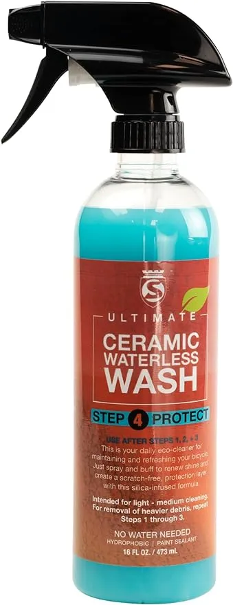 SILCA Bicycle SPA Ultimate Ceramic Waterless Wash - 16oz Spray Bottle - SiO2 Formulation - Pina Colada Scent - Encapsulation - frame wash for bicycle - Bike Wash - Bike cleaner