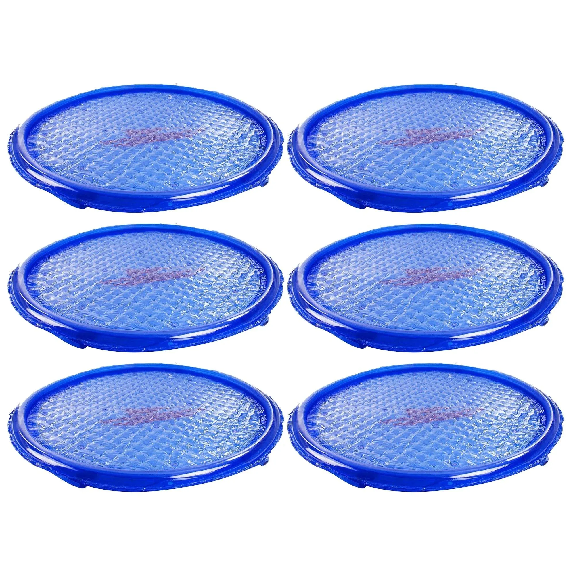 Solar Sun Rings UV Resistant Pool Spa Heater Circular Solar Cover, Blue (6 Pack)