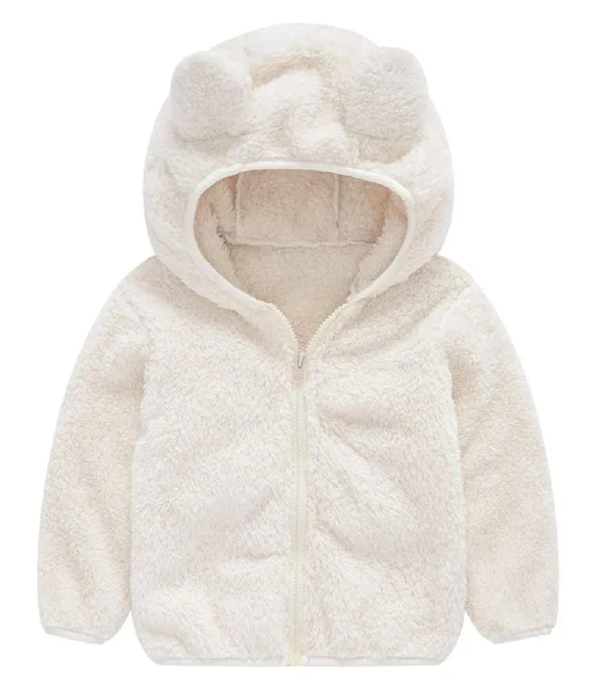 JESKIDS Toddler Girls Boys Fleece Hoody Jacket Zip Up Teddy Coat Warm Winter Outwear