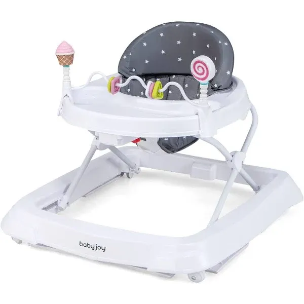 Foldable Baby Activity Walker w/  Adjustable Height&amp; Detachable Seat Cushion