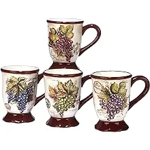 Certified International Vintners Journal 18 oz.Mugs, Set of 4 Multicolor 