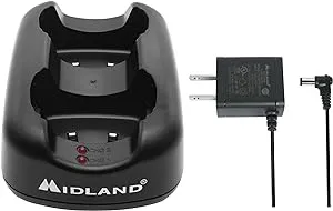 Midland® - AVP21 Dual Desktop Charger for LXT Series Two-Way Radios LXT600 LXT630 LXT650 with AC Wall Adaptor - Walkie Talkie Charging Station