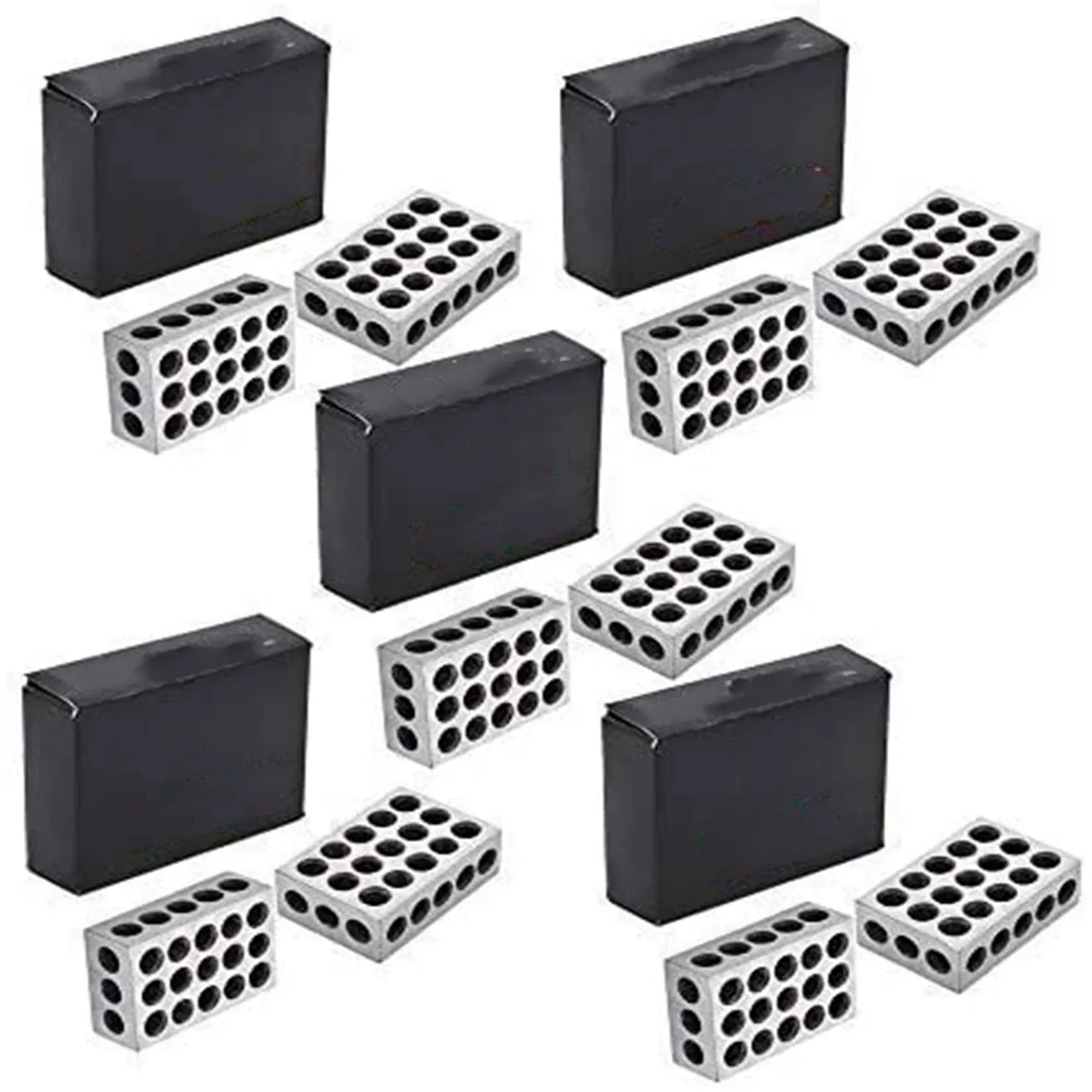 5 Matched Pairs Precision Steel 1-2-3 1"x2"x3" Blocks 23 Holes .0002" Machinist ...