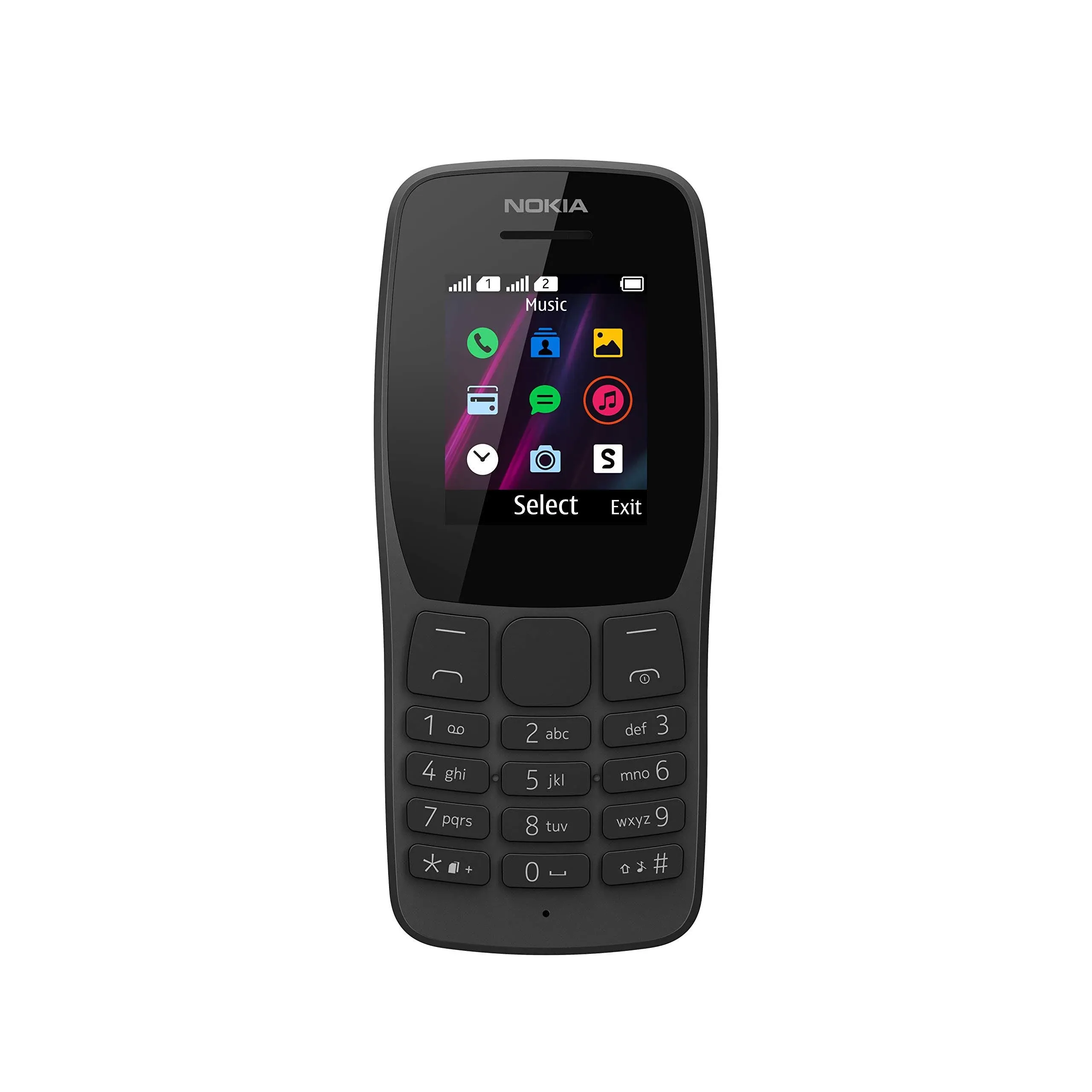 Nokia 110-2G Unlocked Dual Sim Feature Phone - 1.77" Screen - Black