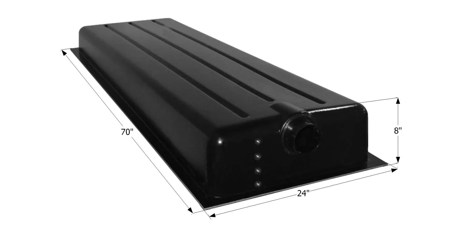 Icon 12426 Holding Tank with Center End Drain HT192BED - 70" x 24" x 8", 39 Gallon - 12426