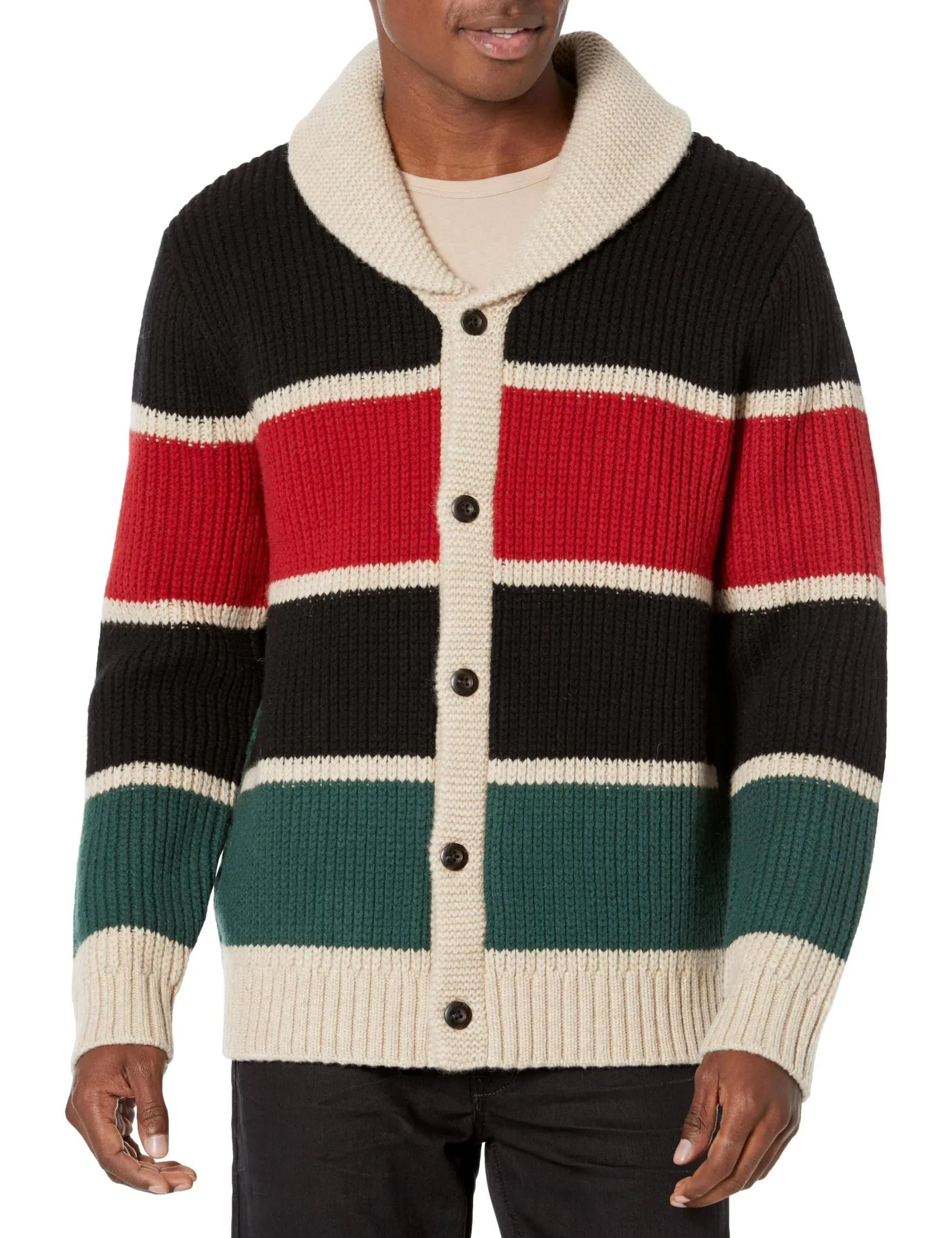 Pendleton Ranger Stripe Lambswool Cardigan - L